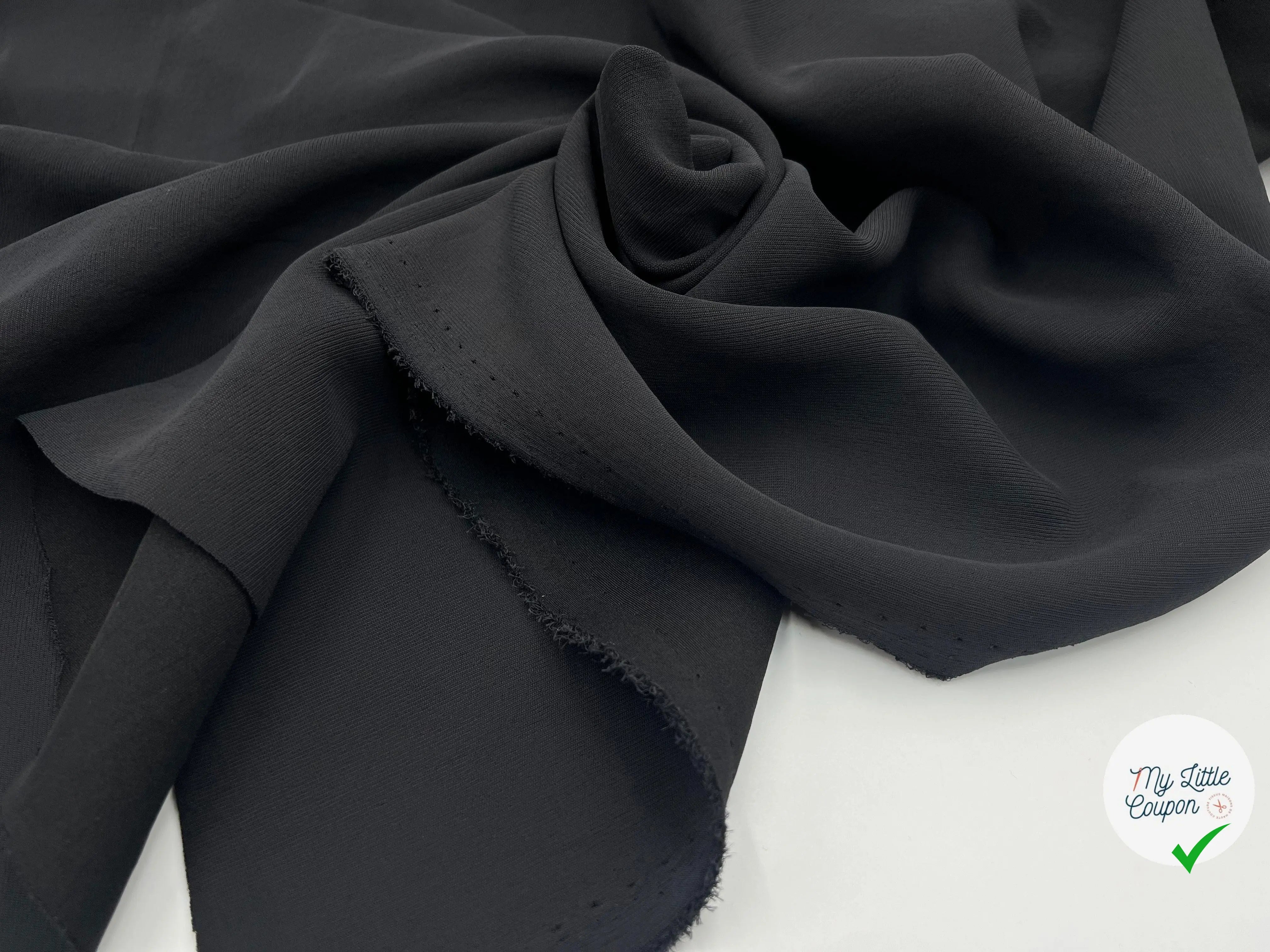 MAILLE DOUBLE ÉTOFFE STRETCH NOIRE - coupon de tissu de 3 mètres - My Little Coupon - tissu - coudre