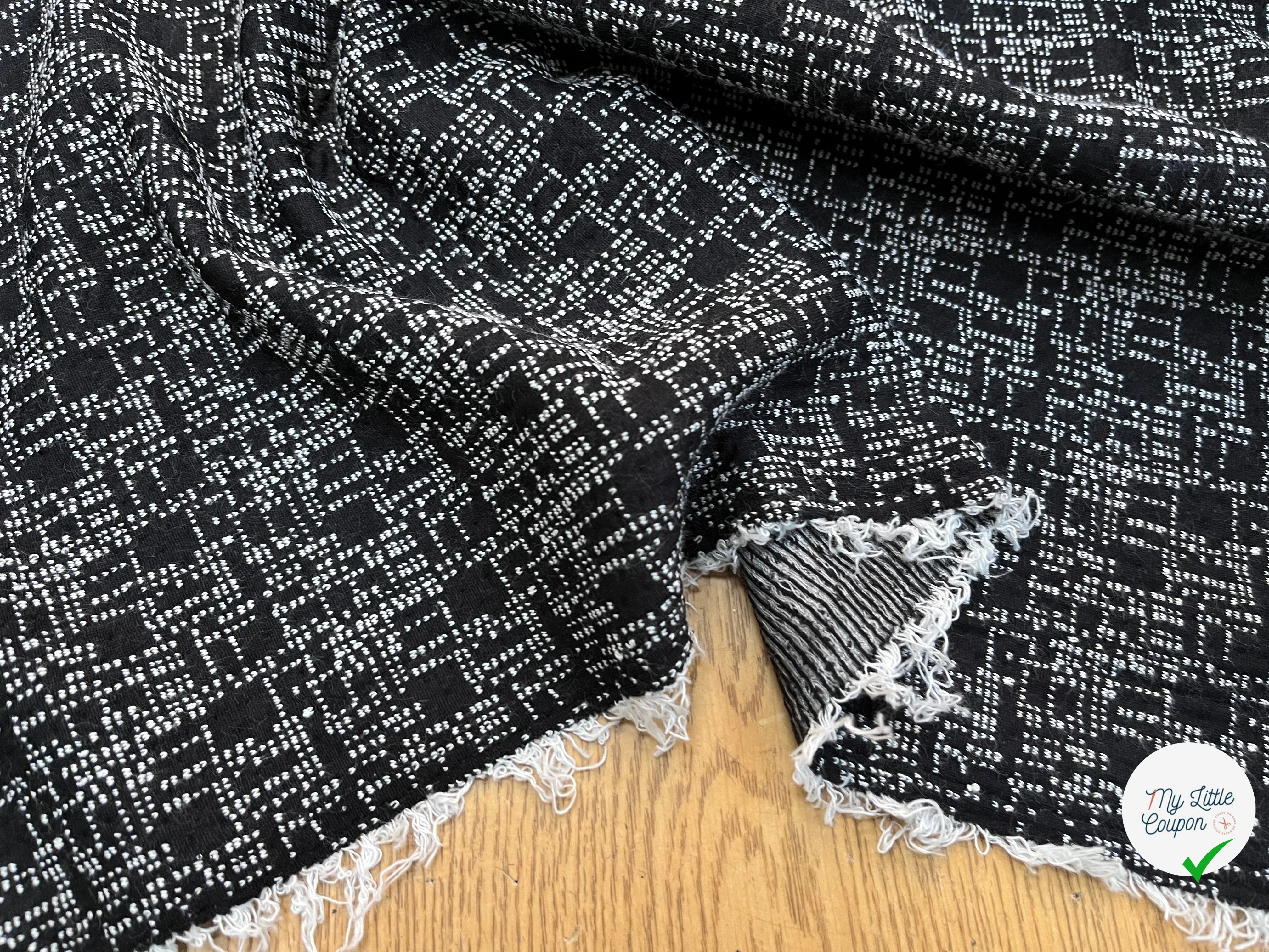 MAILLE EFFET GRUNGE MOUCHETÉE NOIR&BLANC - My Little Coupon