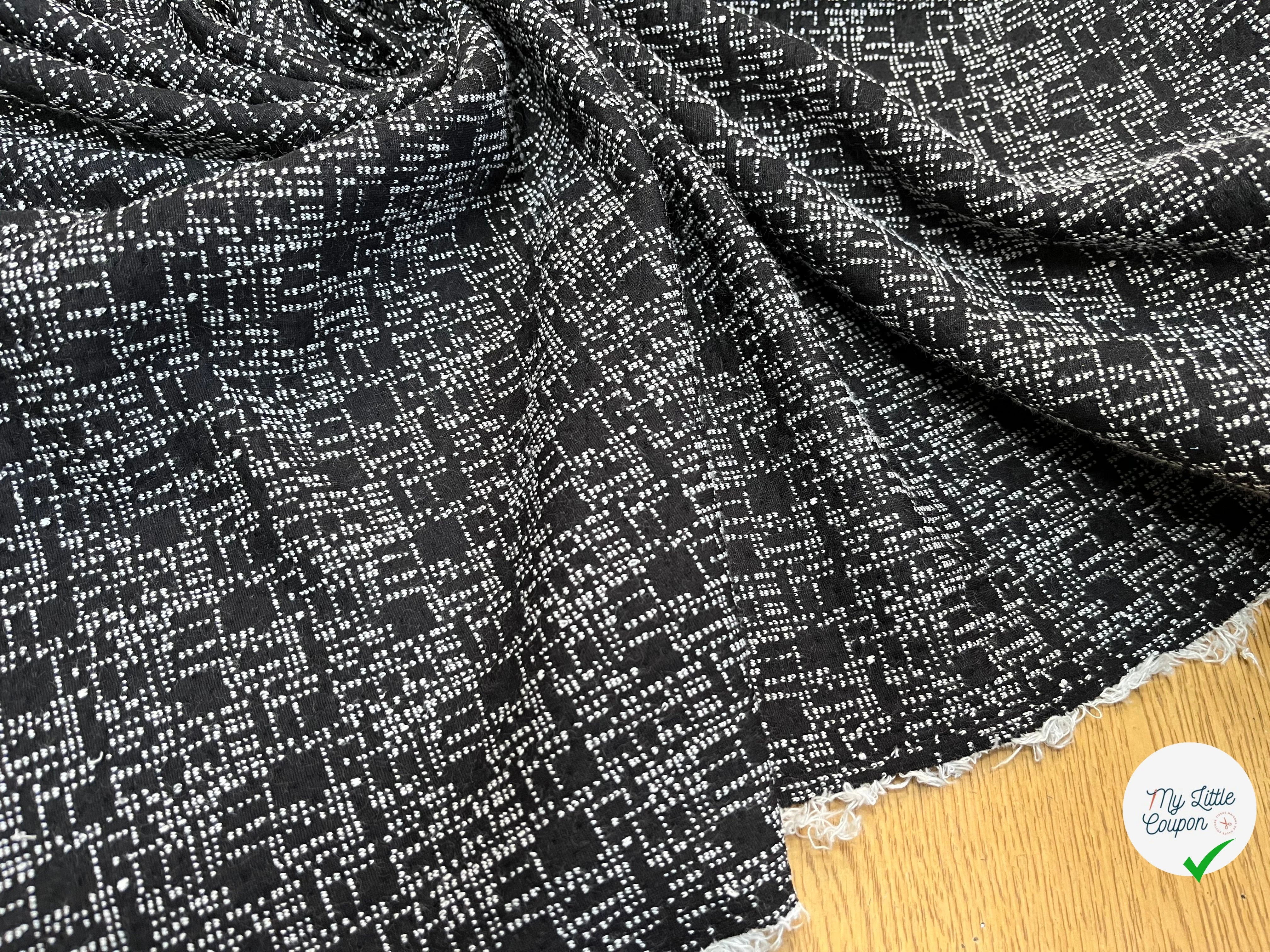 MAILLE EFFET GRUNGE MOUCHETÉE NOIR&BLANC - My Little Coupon