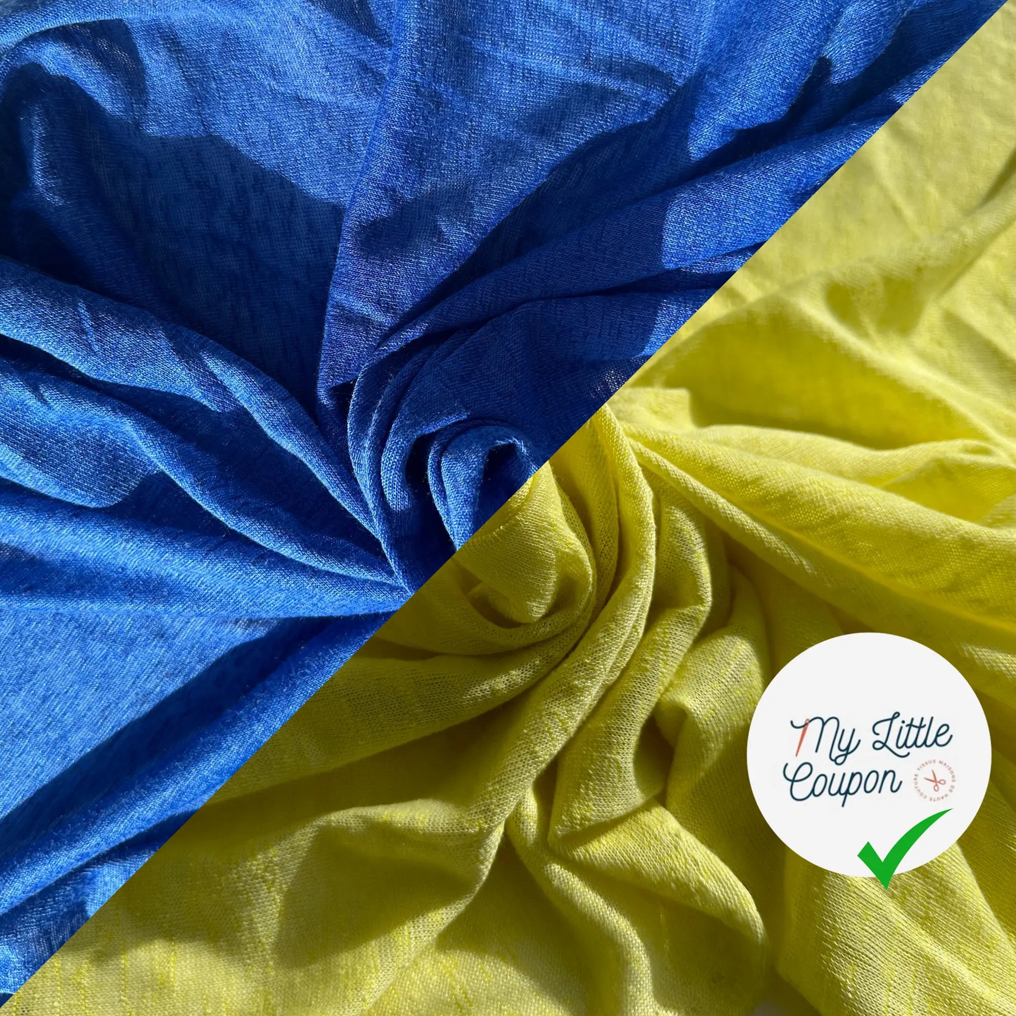 MAILLE EFFET LIN BLEU ÉLECTRIQUE & MAILLE EFFET LIN CITRON FLASHY - My Little Coupon