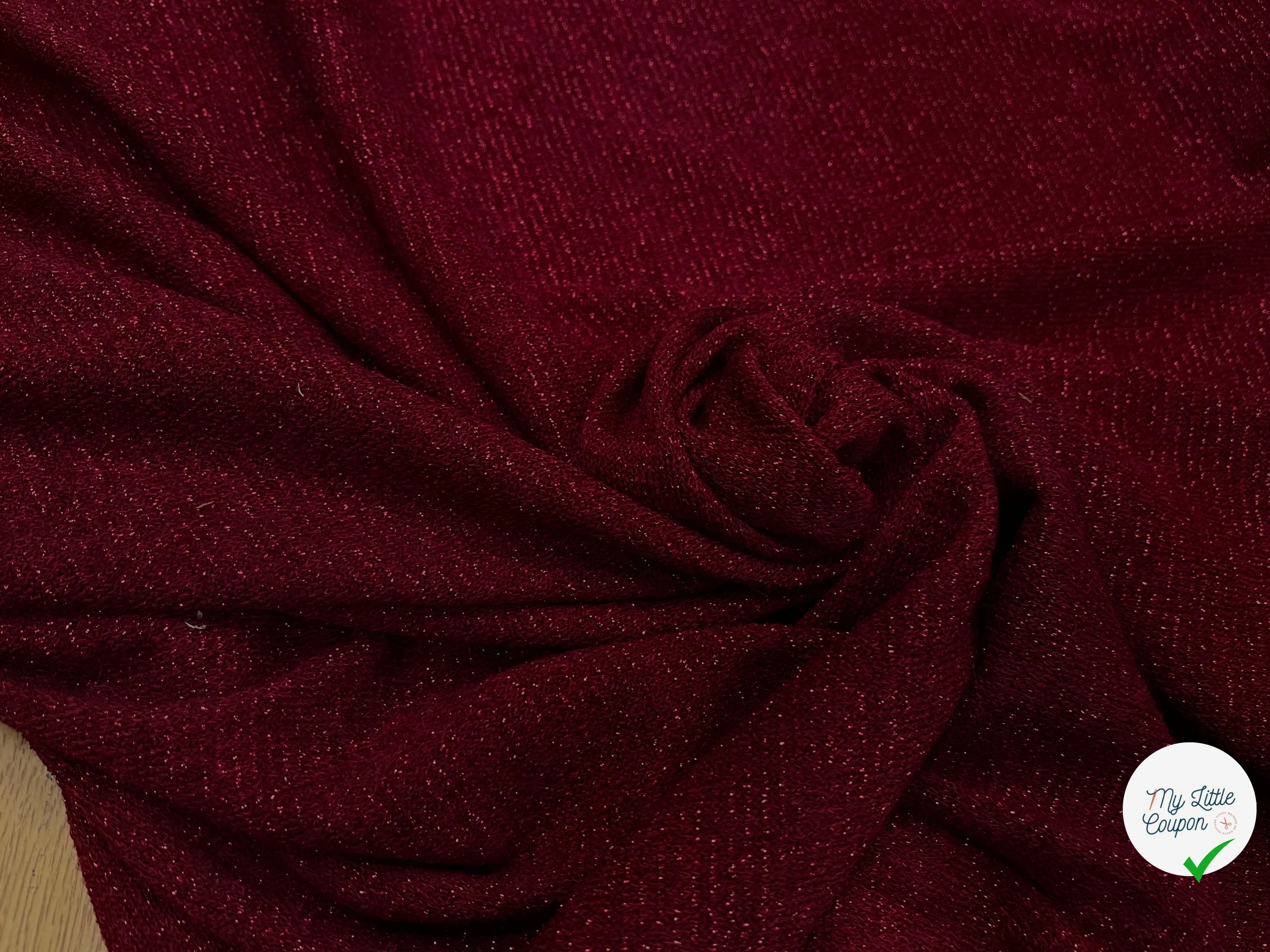 MAILLE FÊTE LÉGÈREMENT BRILLANTE ROUGE BORDEAUX - My Little Coupon