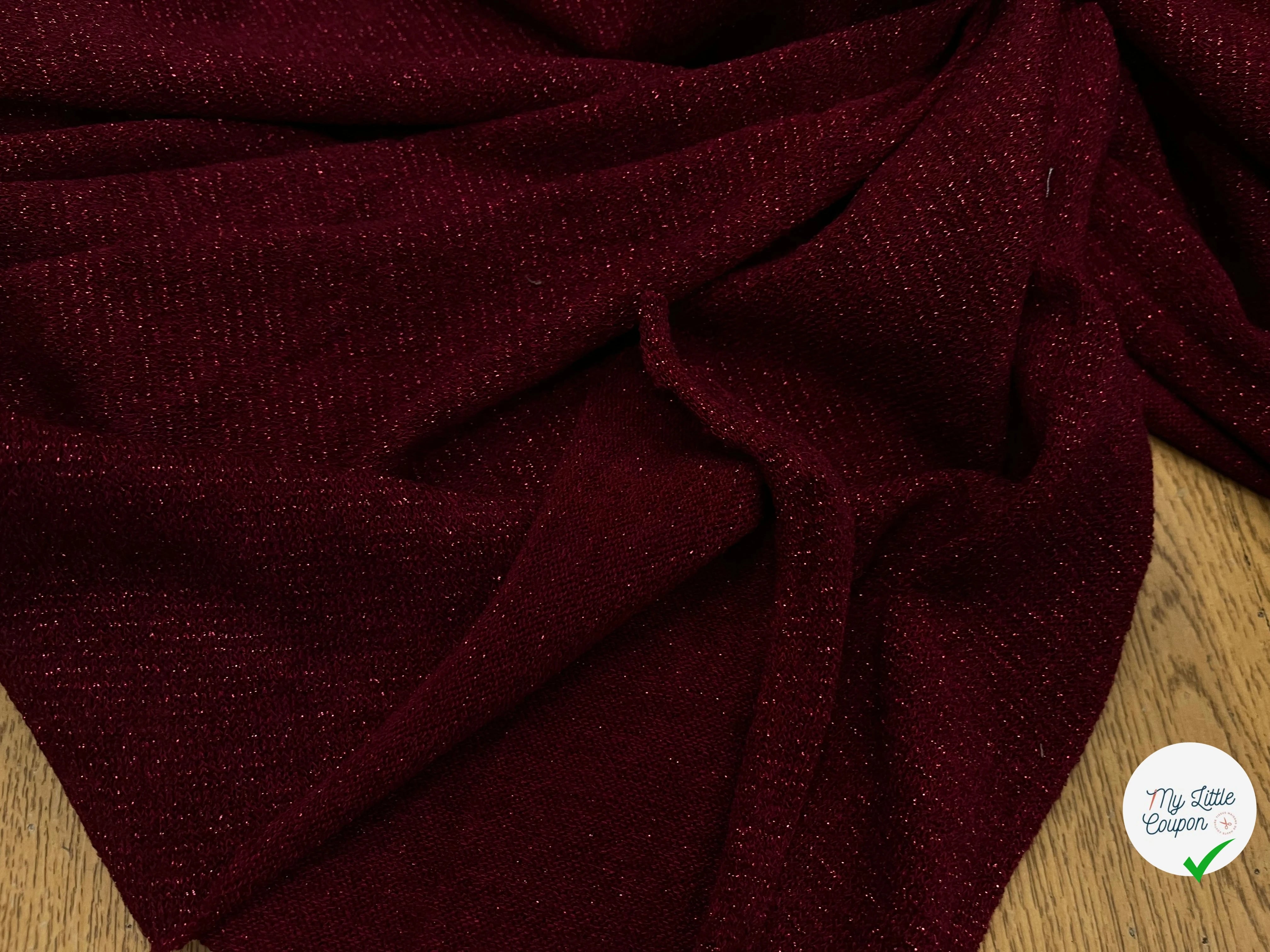 MAILLE FÊTE LÉGÈREMENT BRILLANTE ROUGE BORDEAUX - My Little Coupon