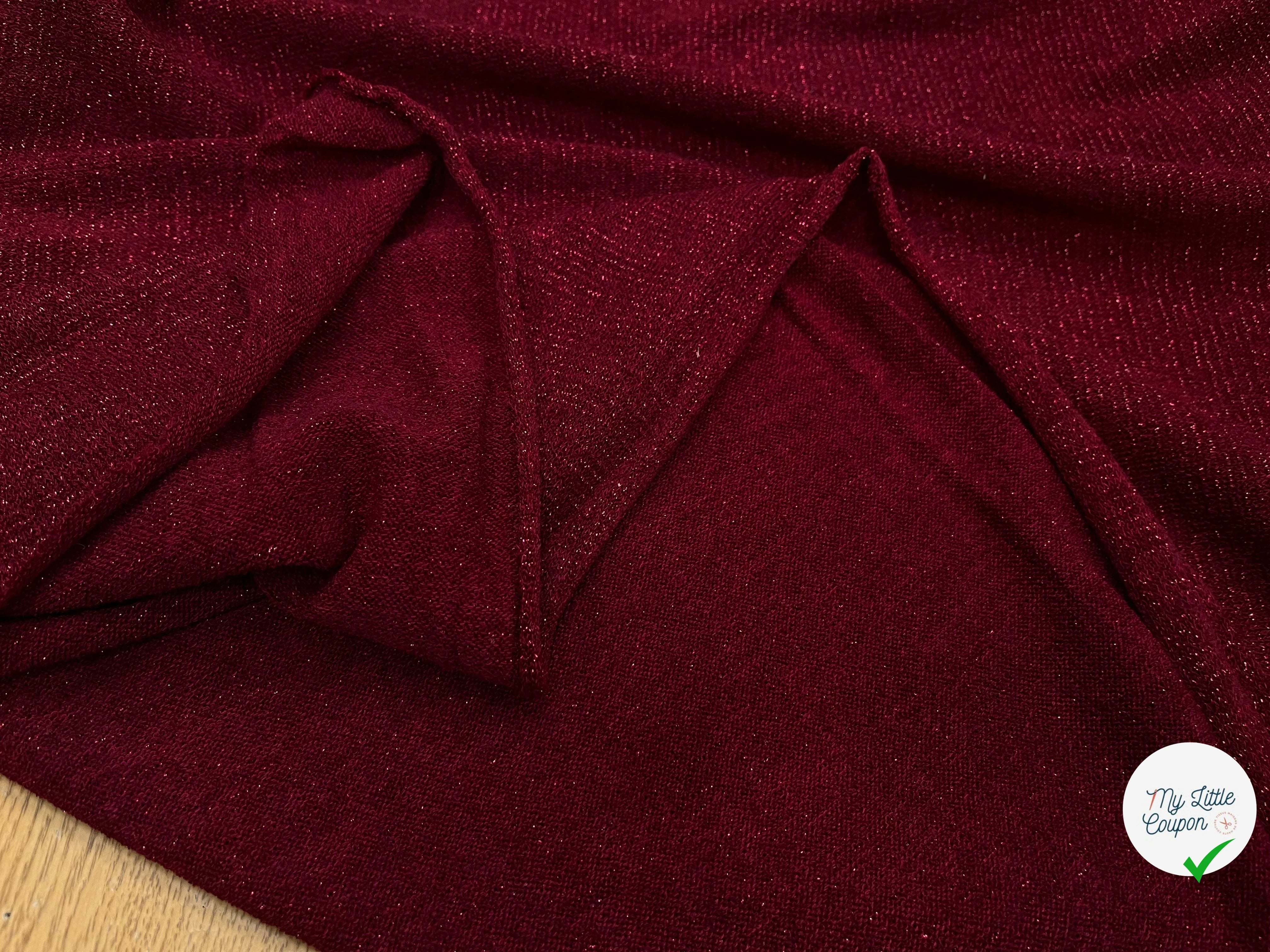 MAILLE FÊTE LÉGÈREMENT BRILLANTE ROUGE BORDEAUX - My Little Coupon