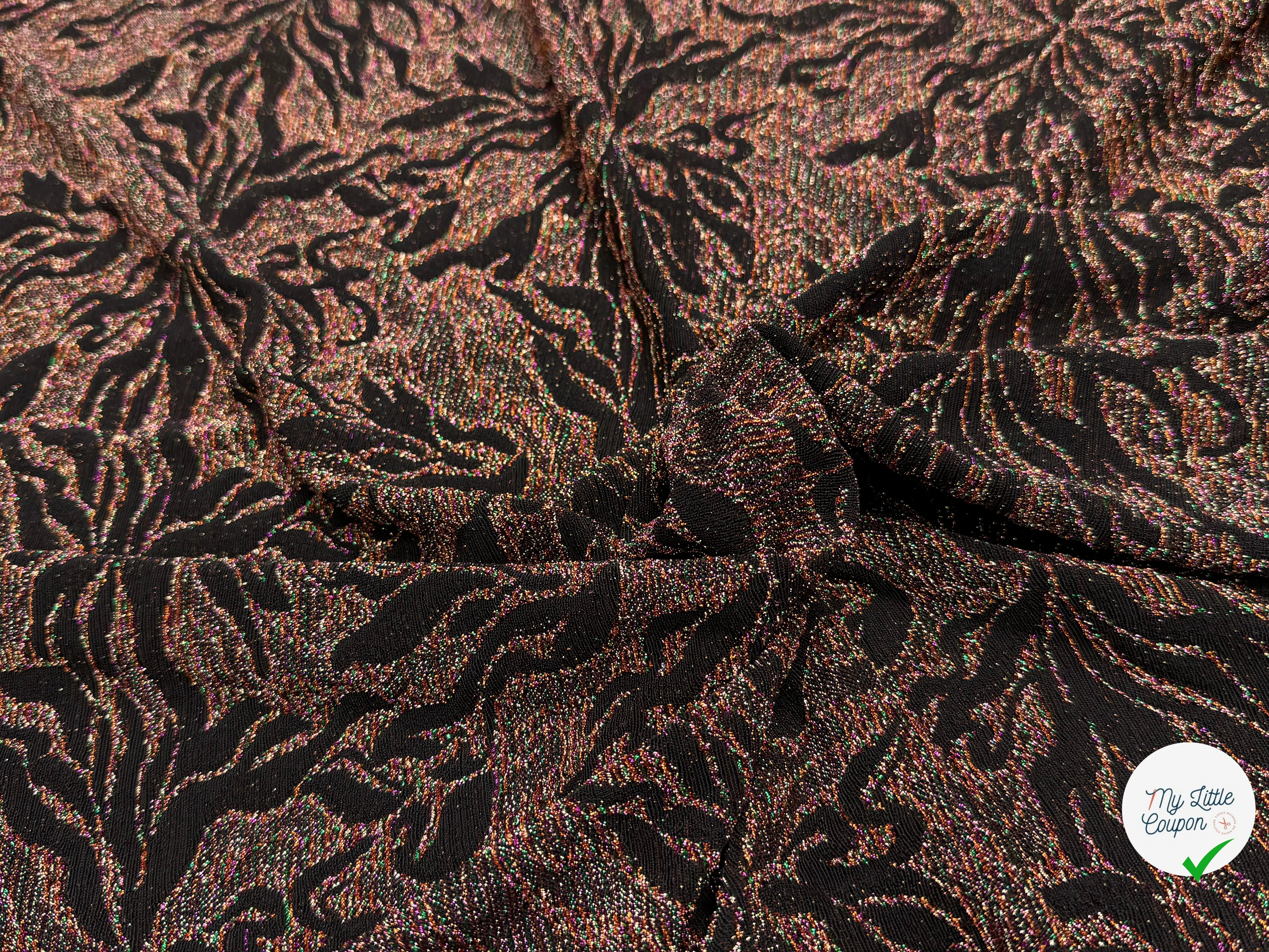 MAILLE FÊTE ULTRA STRETCH BRILLANT FLORAL POLY MULTICOLOR ORANGE - My Little Coupon