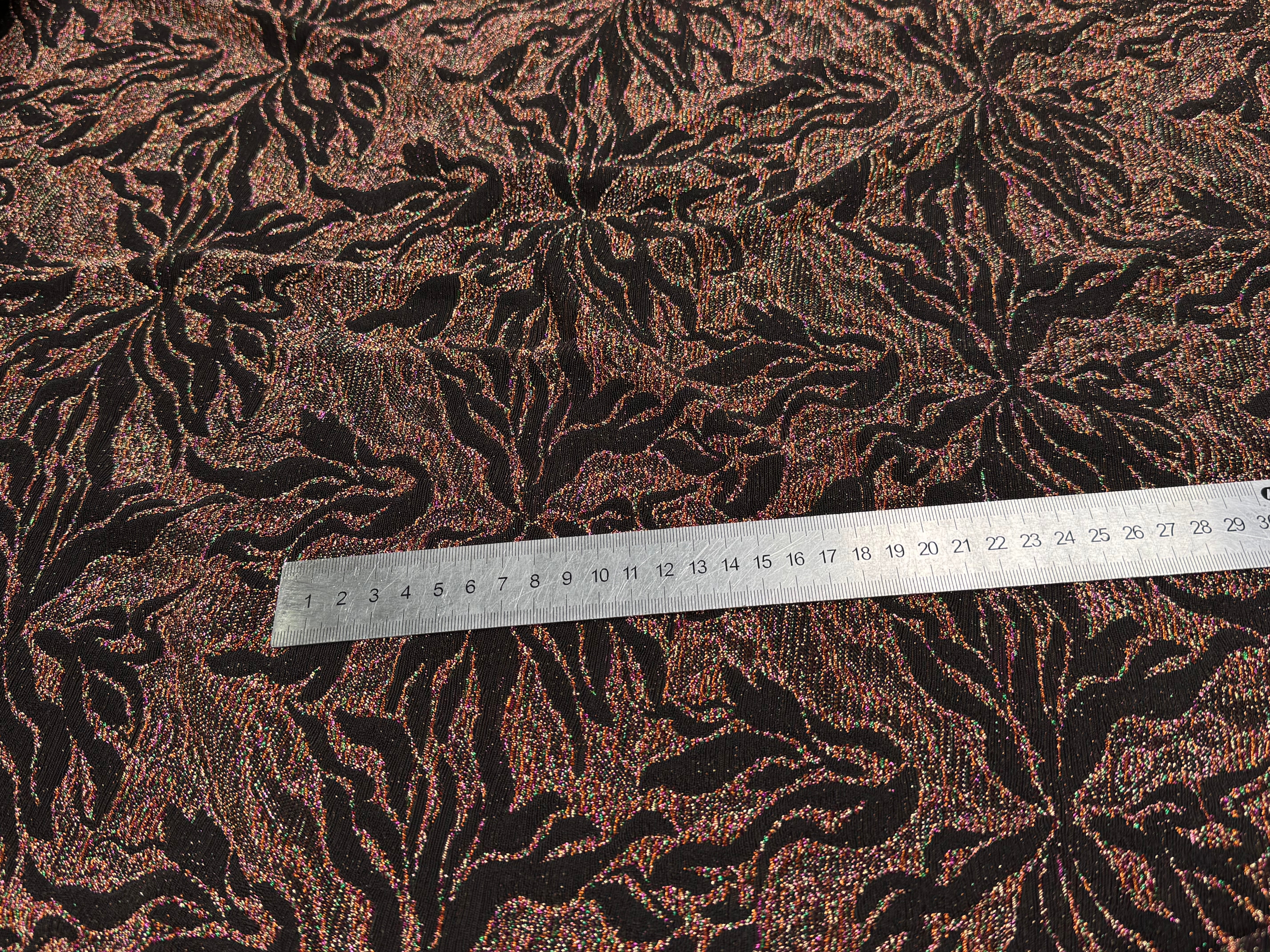 MAILLE FÊTE ULTRA STRETCH BRILLANT FLORAL POLY MULTICOLOR ORANGE - My Little Coupon