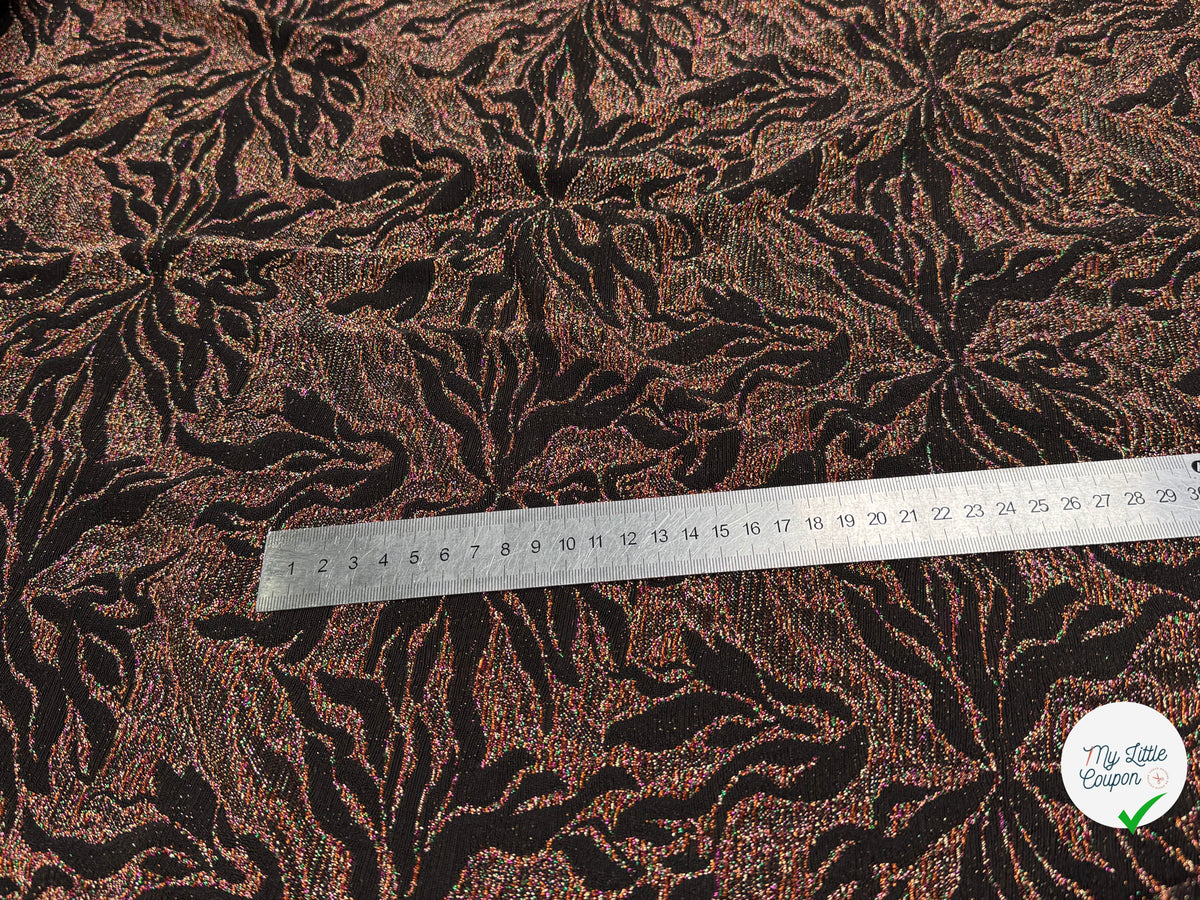 MAILLE FÊTE ULTRA STRETCH BRILLANT FLORAL POLY MULTICOLOR ORANGE - My Little Coupon