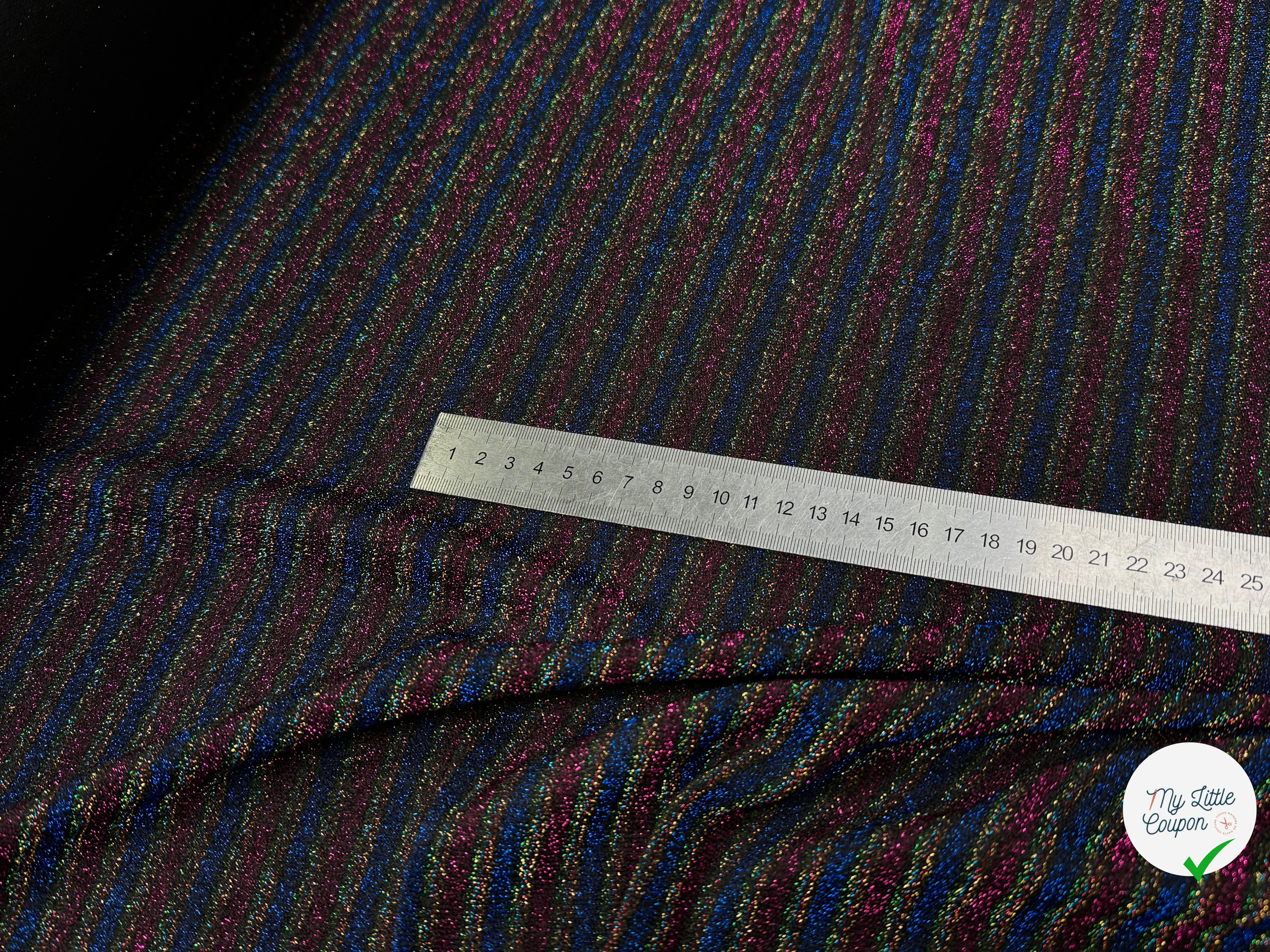 MAILLE FÊTE ULTRA STRETCH BRILLANT MULTICOLORES ROYAL FUSHIA - My Little Coupon