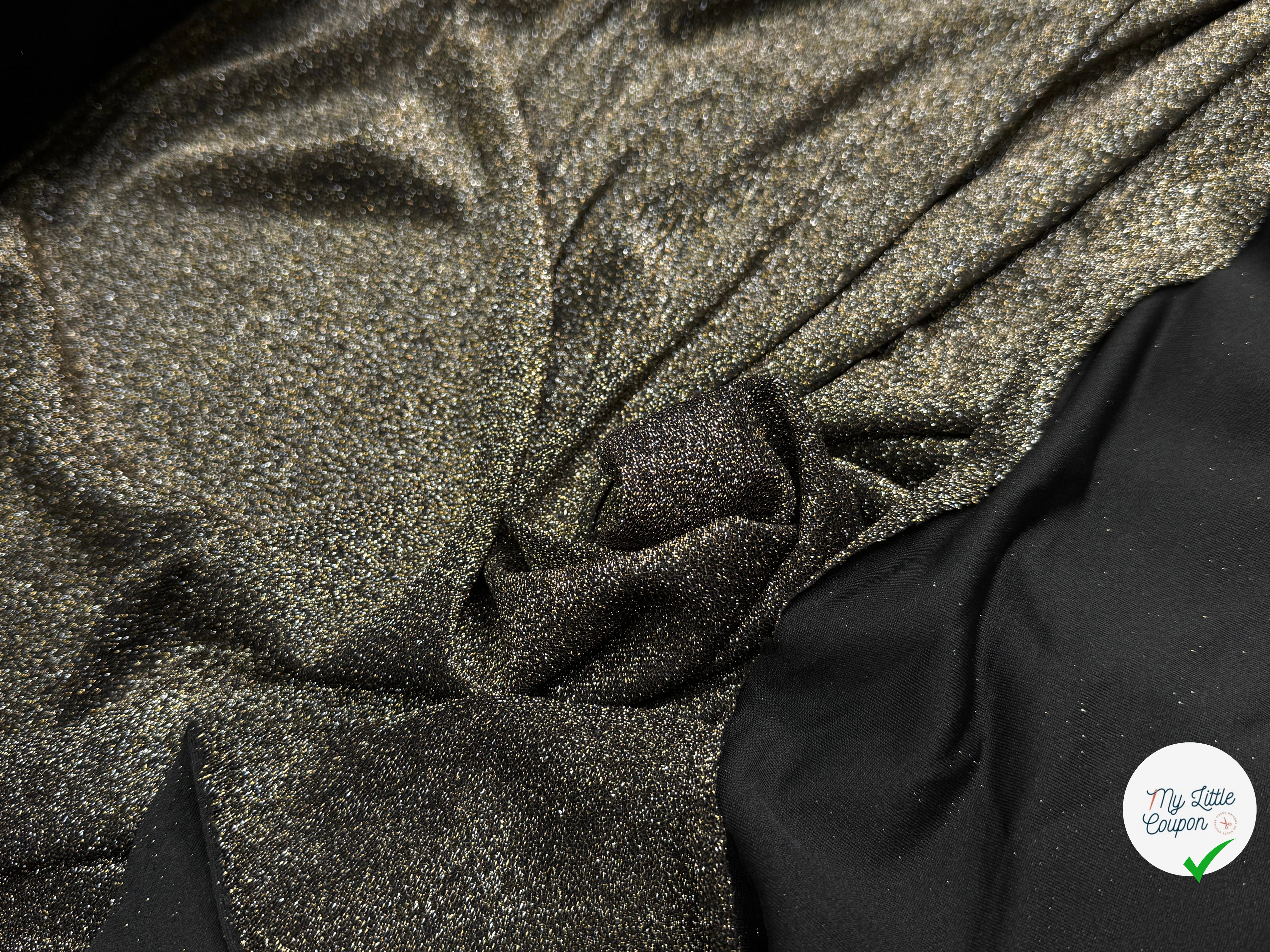 MAILLE FÊTE ULTRA STRETCH BRILLANT OR ARGENTÉ POLY FRENCH TERRY 2 TONE - My Little Coupon
