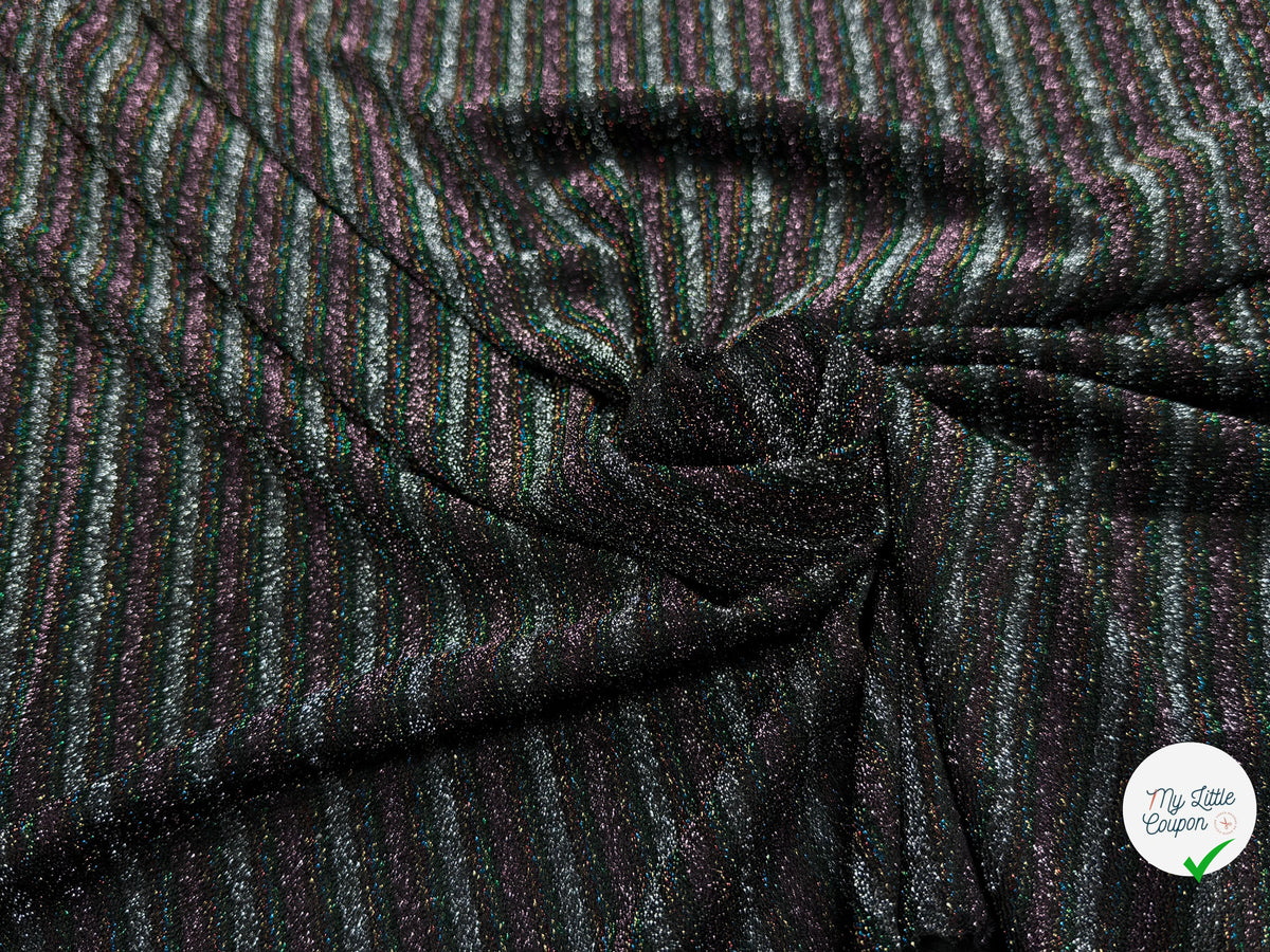 MAILLE FÊTE ULTRA STRETCH BRILLANT BLACK SILVER - My Little Coupon