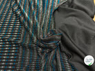 MAILLE FÊTE ULTRA STRETCH BRILLANT POLY INTERLOCK TURQUOISE/RED - My Little Coupon