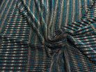 MAILLE FÊTE ULTRA STRETCH BRILLANT POLY INTERLOCK TURQUOISE/RED - My Little Coupon