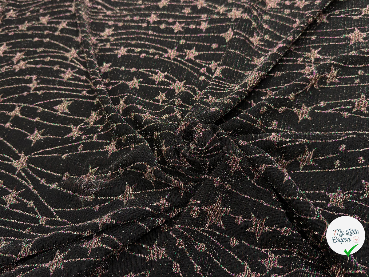 MAILLE FÊTE ULTRA STRETCH BRILLANT FEU D'ARTIFICE POLY MULTICOL VIOLET AS HANGER - My Little Coupon