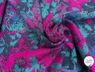 MAILLE GRATTÉE JACQUARD FLEURS FUCHSIA ET TURQUOISE - My Little Coupon