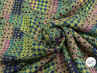 MAILLE GRATTÉE JACQUARD MOSAÏQUE VERT ET ROSE CORNILLON FAIENCE ANIS - My Little Coupon