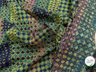MAILLE GRATTÉE JACQUARD MOSAÏQUE VERT ET ROSE CORNILLON FAIENCE ANIS - My Little Coupon