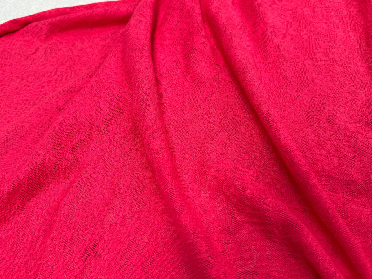 MAILLE JACQUARD DENTELLE MARGUERITE ROUGE/ROSE - My Little Coupon