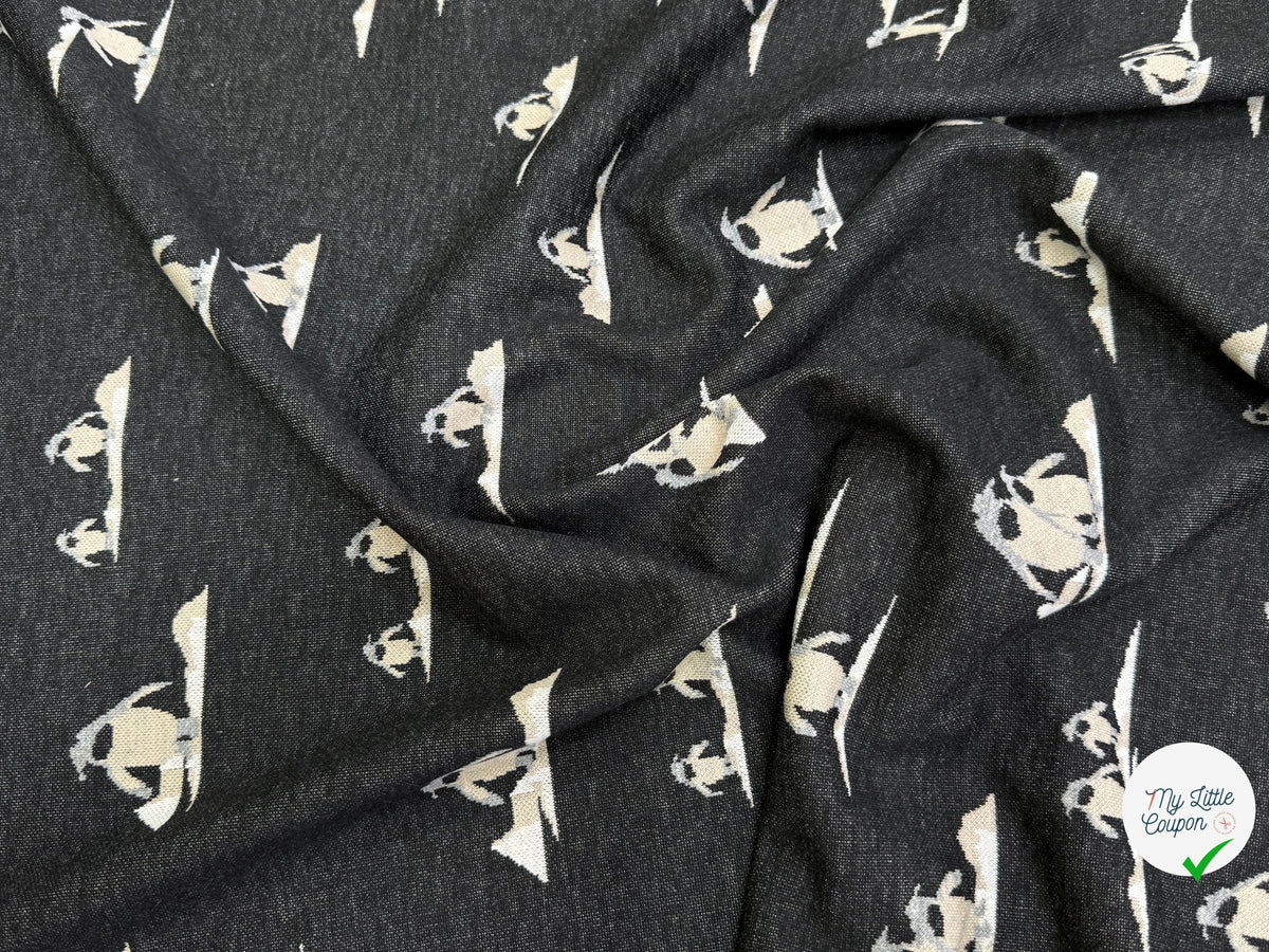 MAILLE JACQUARD ESPRIT MILANO IMPRIMÉ PINGOUINS GRIS ANTHRACITE - My Little Coupon