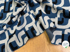 MAILLE JACQUARD ESPRIT MILANO MOTIF CALLIGRAPHIE BLEU MARINE ET BLANC - My Little Coupon