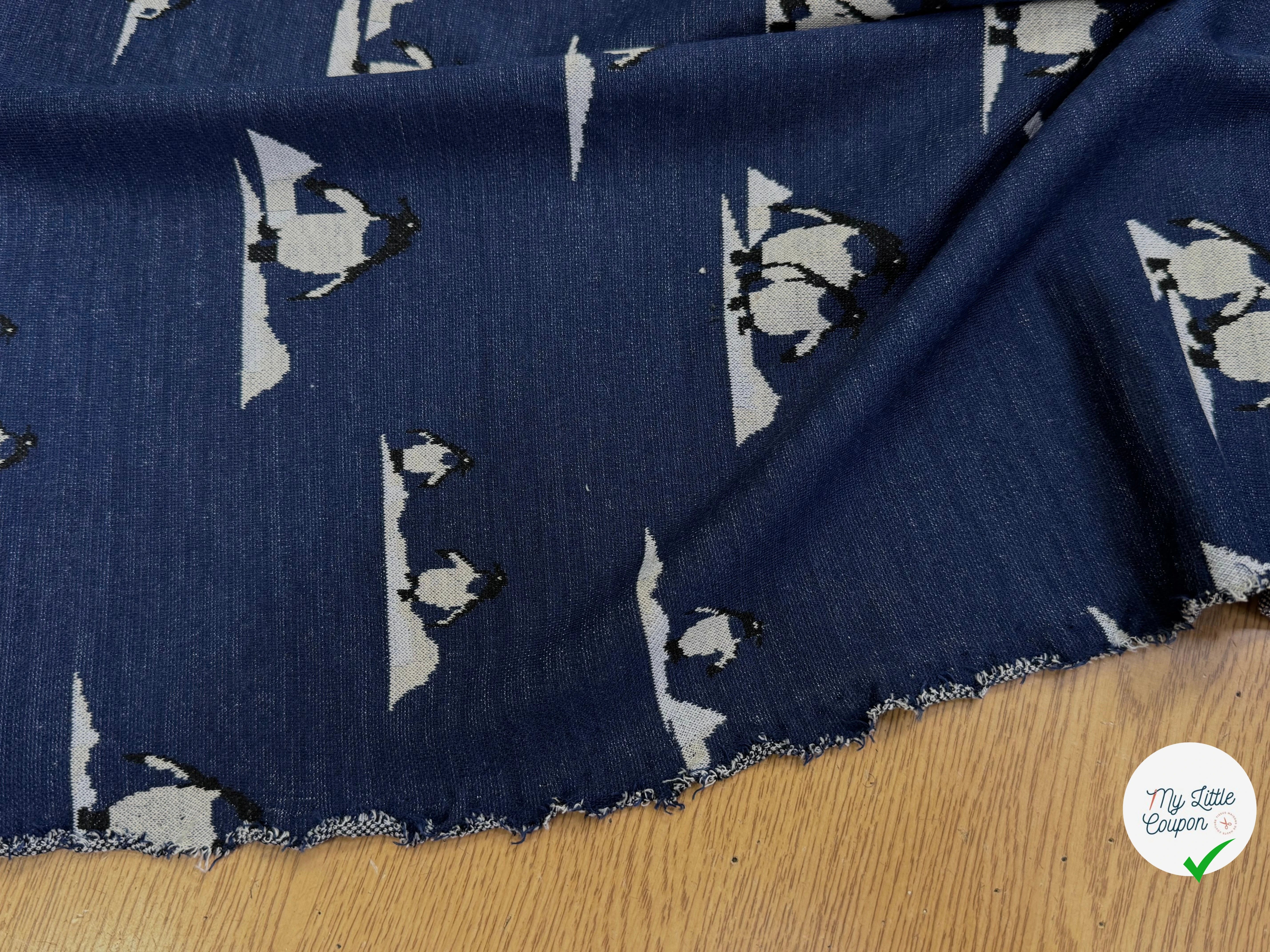 MAILLE JACQUARD ESPRIT MILANO PINGOUINS BLEU MARINE DIVA PINGOUIN MARINE - My Little Coupon