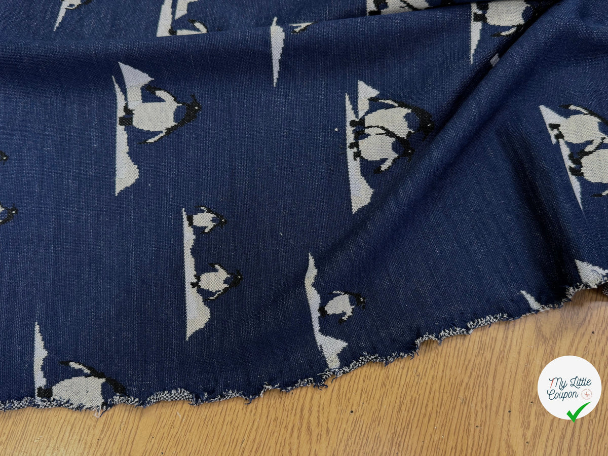 MAILLE JACQUARD ESPRIT MILANO PINGOUINS BLEU MARINE DIVA PINGOUIN MARINE - My Little Coupon