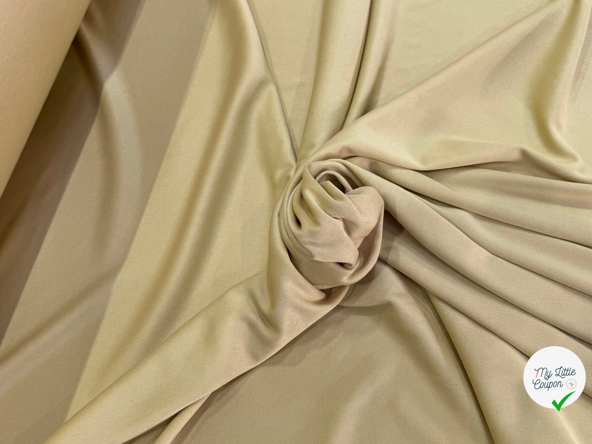 MAILLE LÉGÈRE BEIGE TAUPE 100% POLYAMIDE TOUCHER AGRÉABLE - My Little Coupon