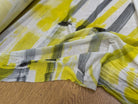 MAILLE LEGERE COTON FLUIDE ULTRA STRETCH MOTIF ABSTRAIT JAUNE NOIR - My Little Coupon