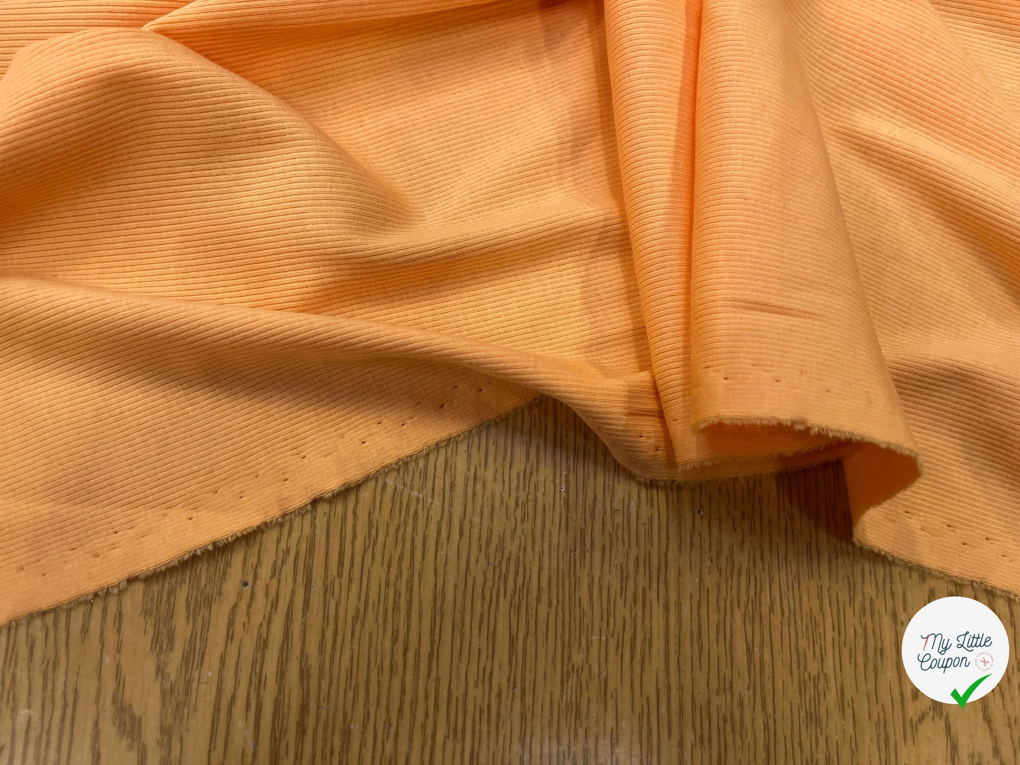 MAILLE LEGÈREMENT COTELLÉ LÉGER 105CM DOWN ORANGE STRETCH - My Little Coupon
