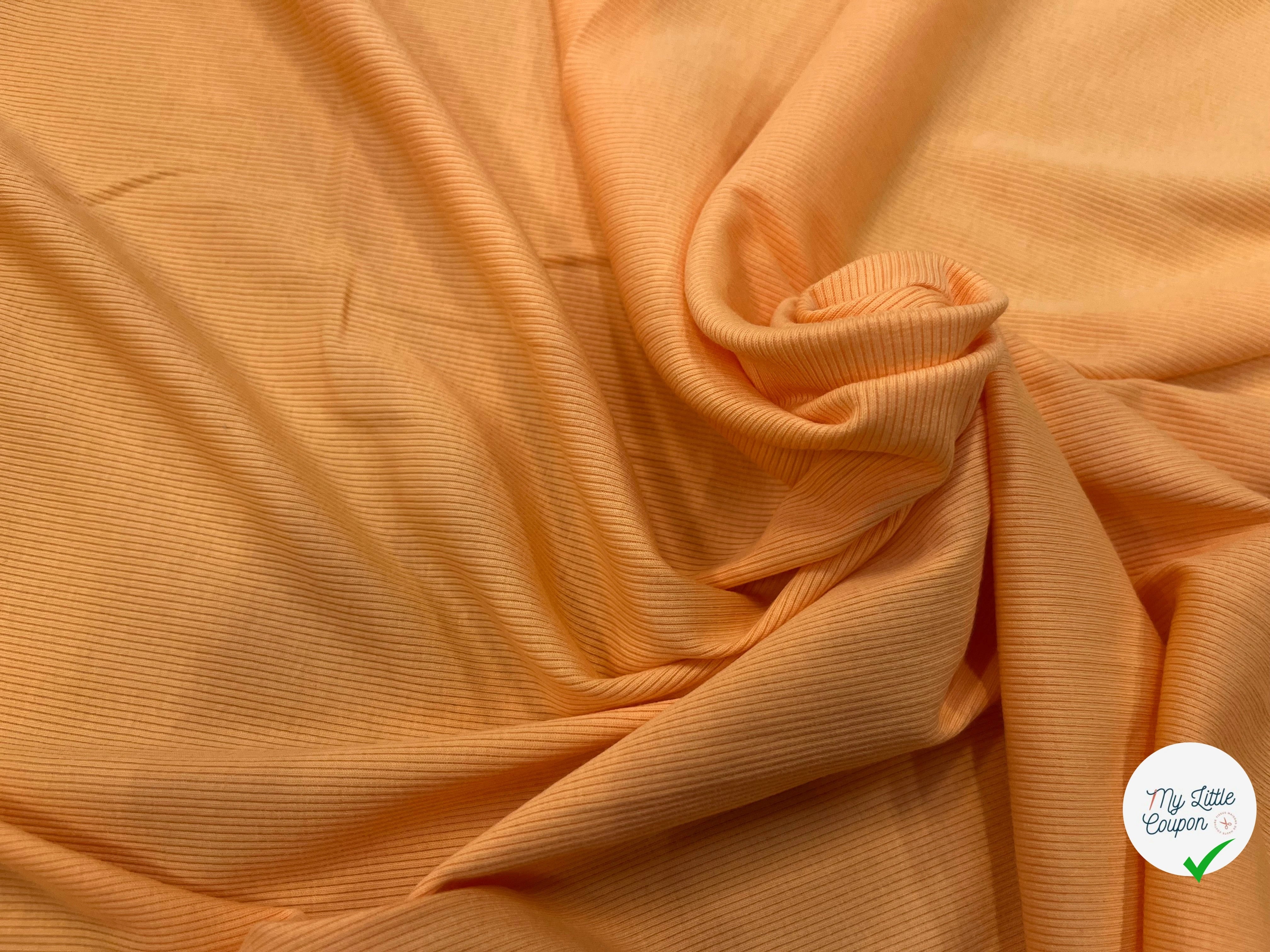 MAILLE LEGÈREMENT COTELLÉ LÉGER 105CM DOWN ORANGE STRETCH - My Little Coupon