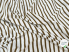 MAILLE LOURDE 100% COTON BLANC RAYURE CAMEL VERT - My Little Coupon