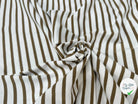 MAILLE LOURDE 100% COTON BLANC RAYURE CAMEL VERT - My Little Coupon