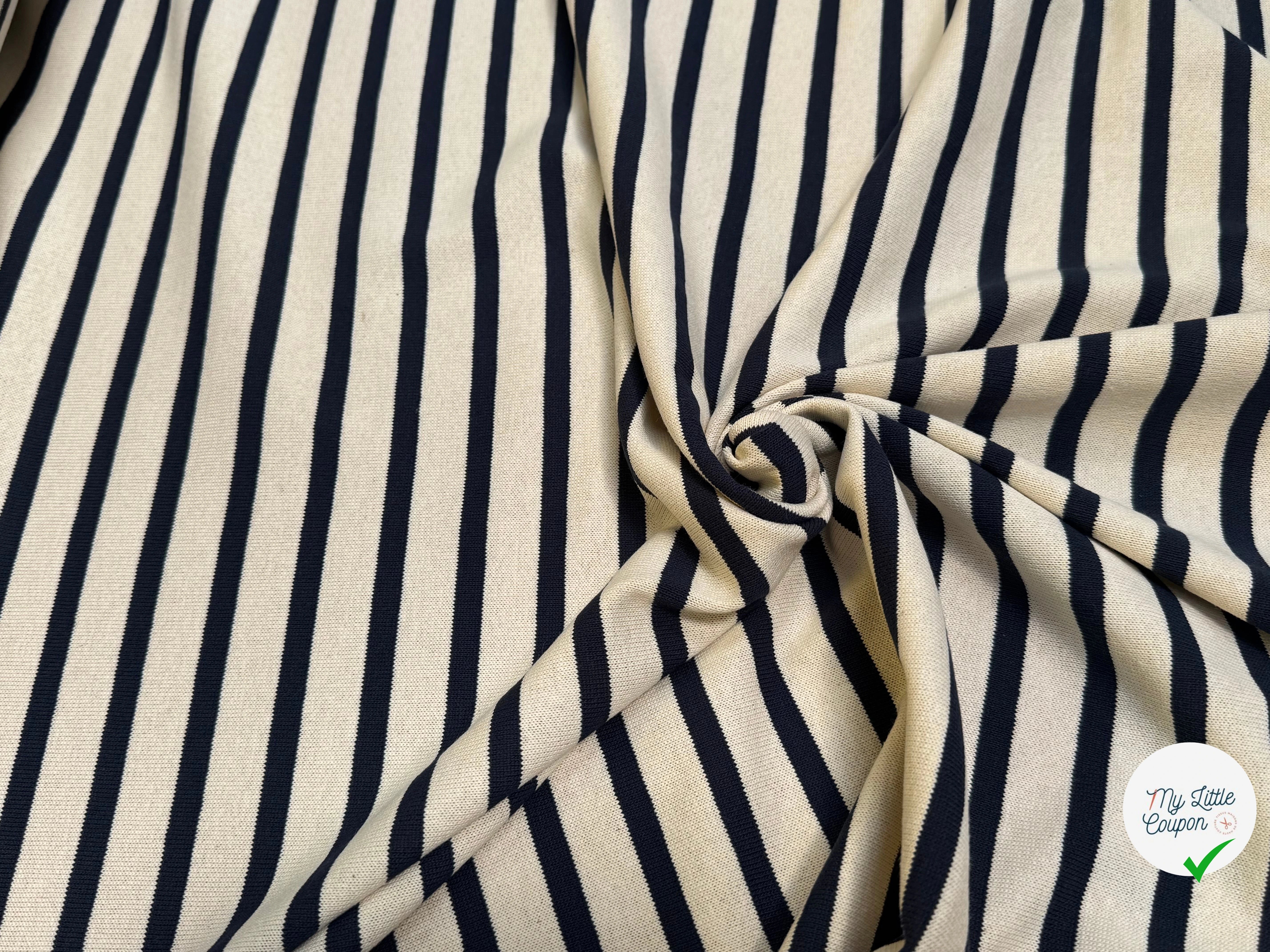 MAILLE LOURDE 100% COTON ÉCRU/MARINE - My Little Coupon