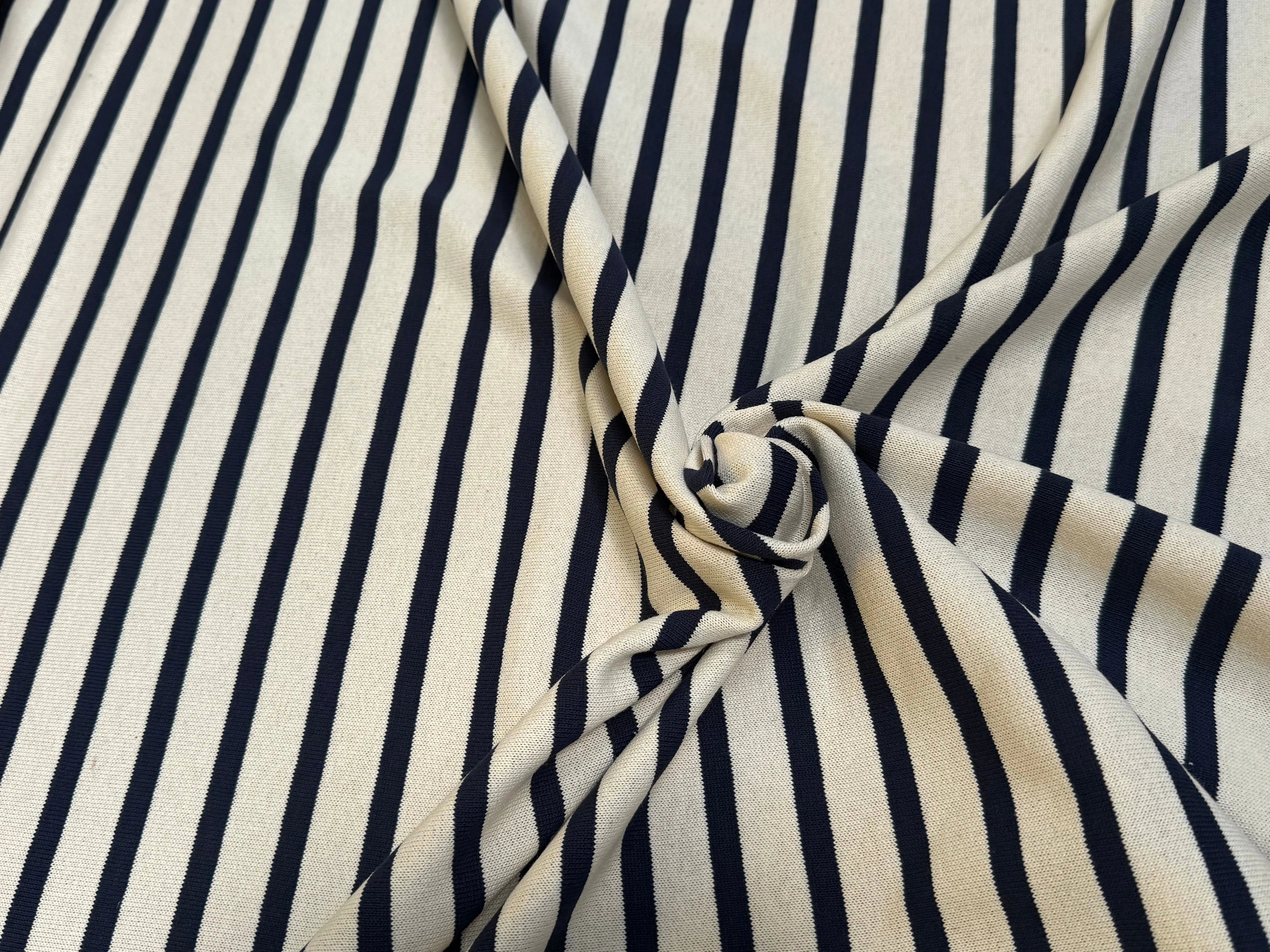 MAILLE LOURDE 100% COTON ÉCRU/MARINE - My Little Coupon