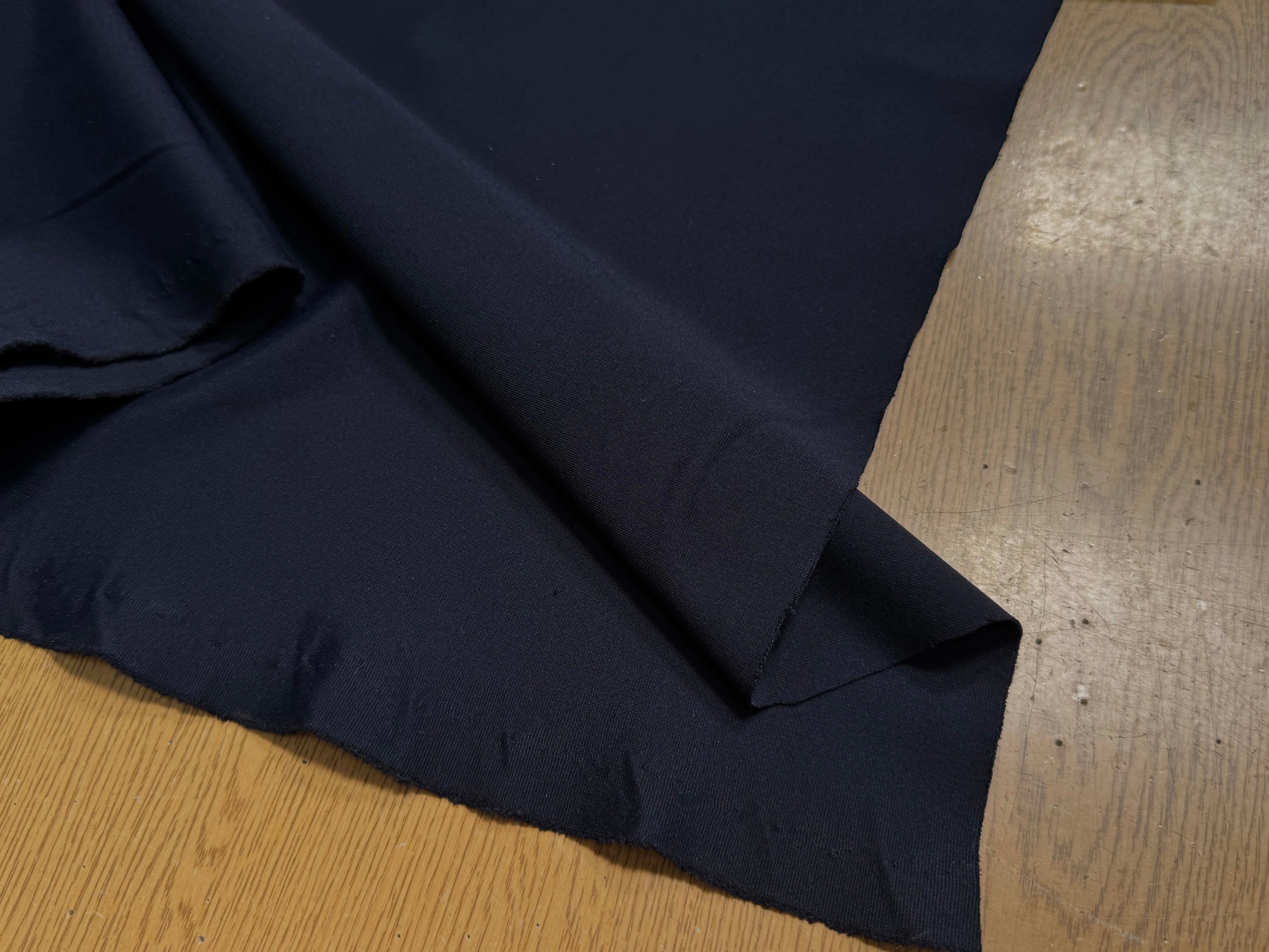 MAILLE LOURDE 100% POLYAMIDE STRETCH LÉGÈREMENT SATINÉ BLEU MARINE - My Little Coupon