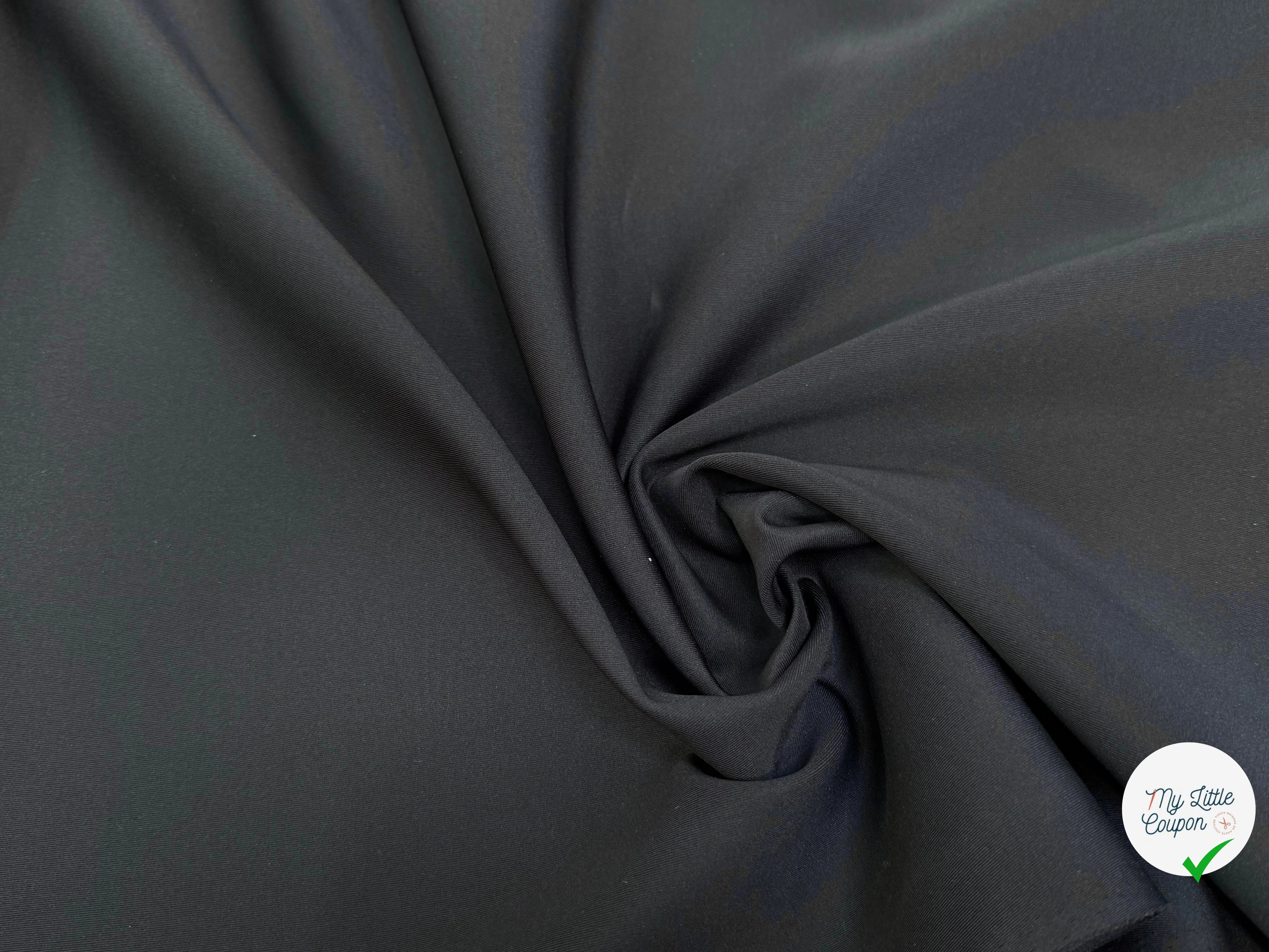 MAILLE LOURDE ASPECT PEACHSKIN NOIR ULTRA STRETCH 22% POLYAMIDE - My Little Coupon