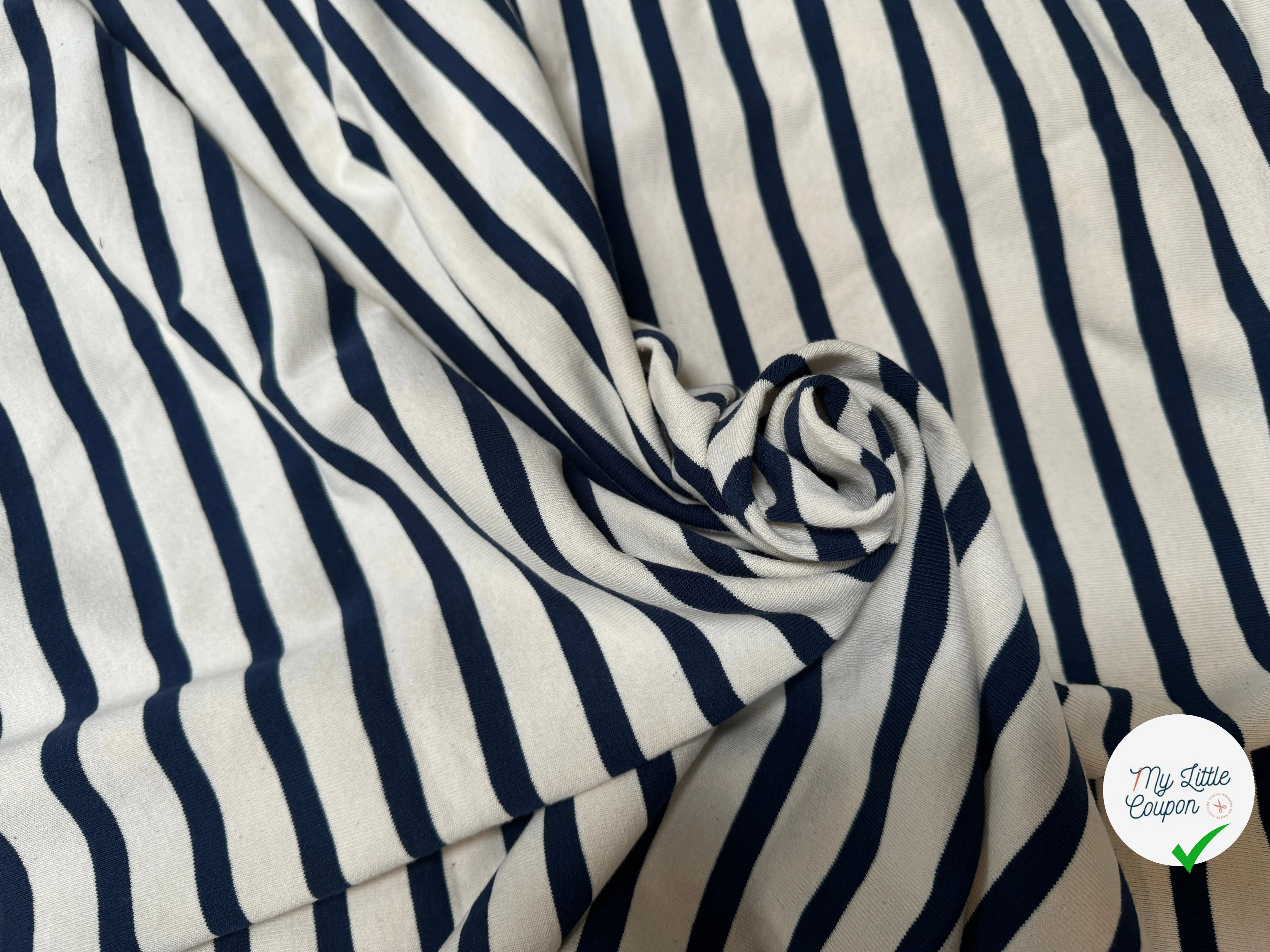 MAILLE LOURDE BLEU SUR ÉCRU FABRICATION FRANÇAISE - My Little Coupon
