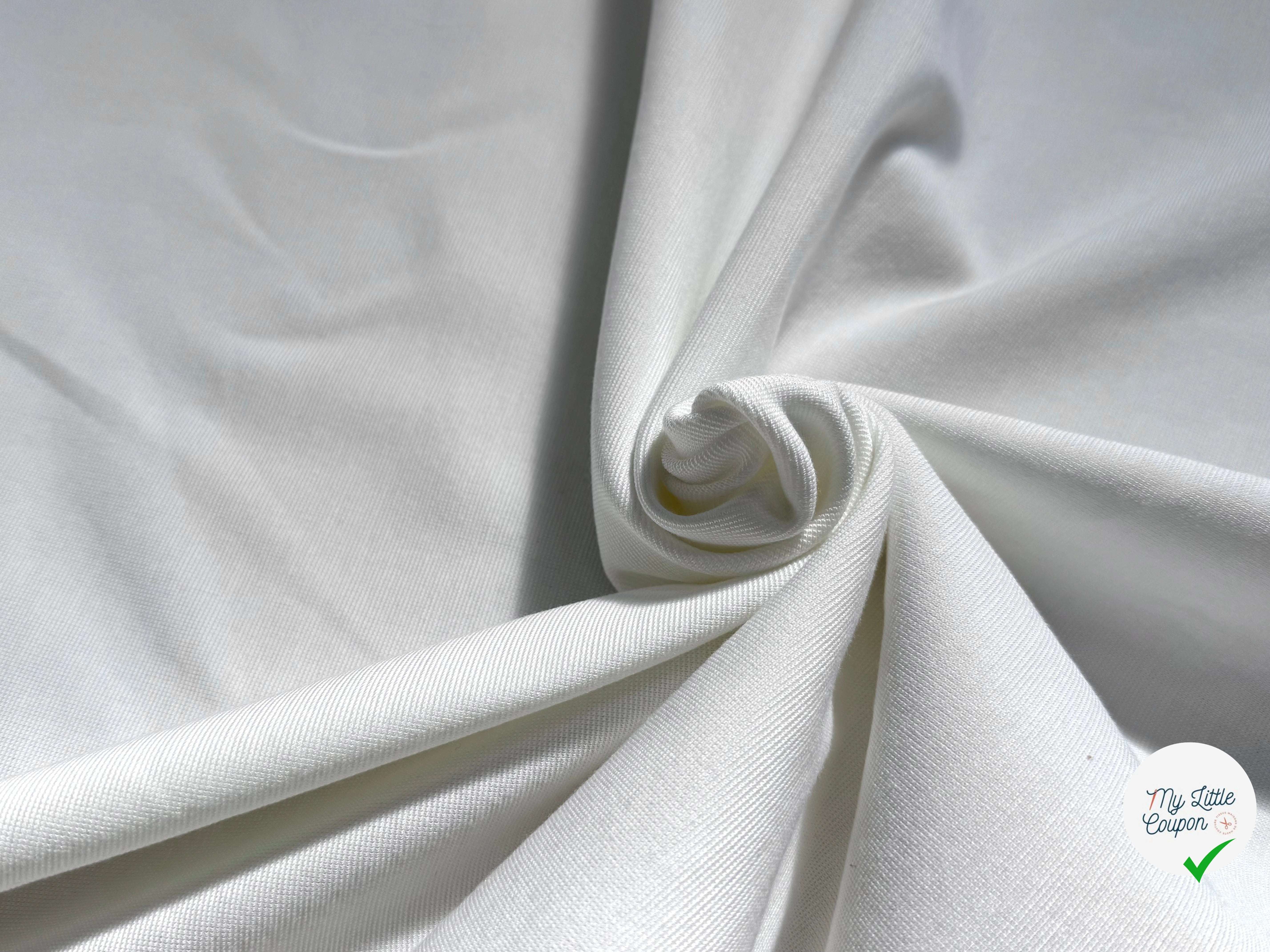 MAILLE LOURDE COTON ULTRA STRETCH BLANC - My Little Coupon