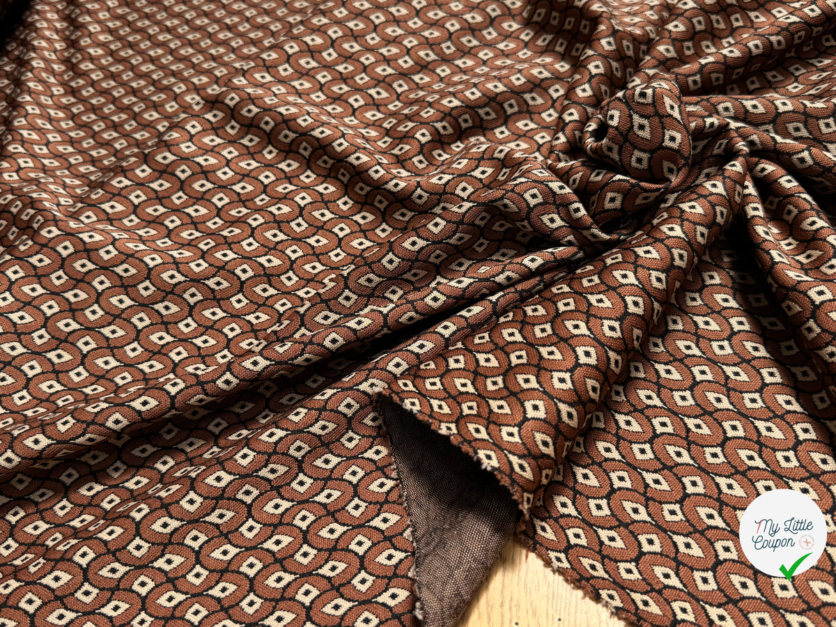 MAILLE LOURDE MOTIFS GÉOMETRIQUES CHOCO MARRON - My Little Coupon