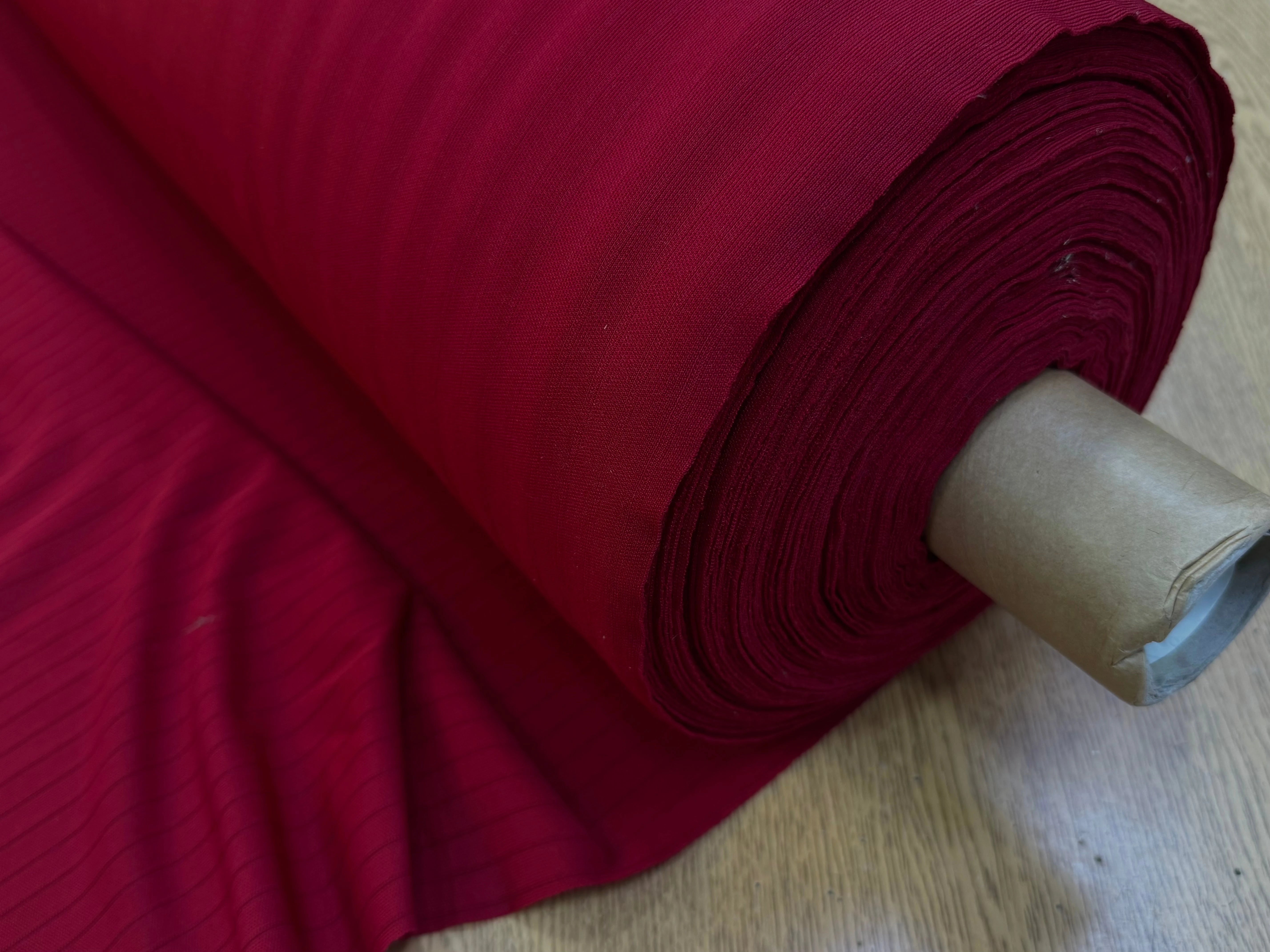 MAILLE LOURDE RAYÉE ROUGE RÊCHE FABRICATION FRANÇAISE - My Little Coupon