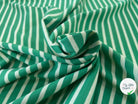 MAILLE LOURDE RAYURES CREME FOND VERT - My Little Coupon