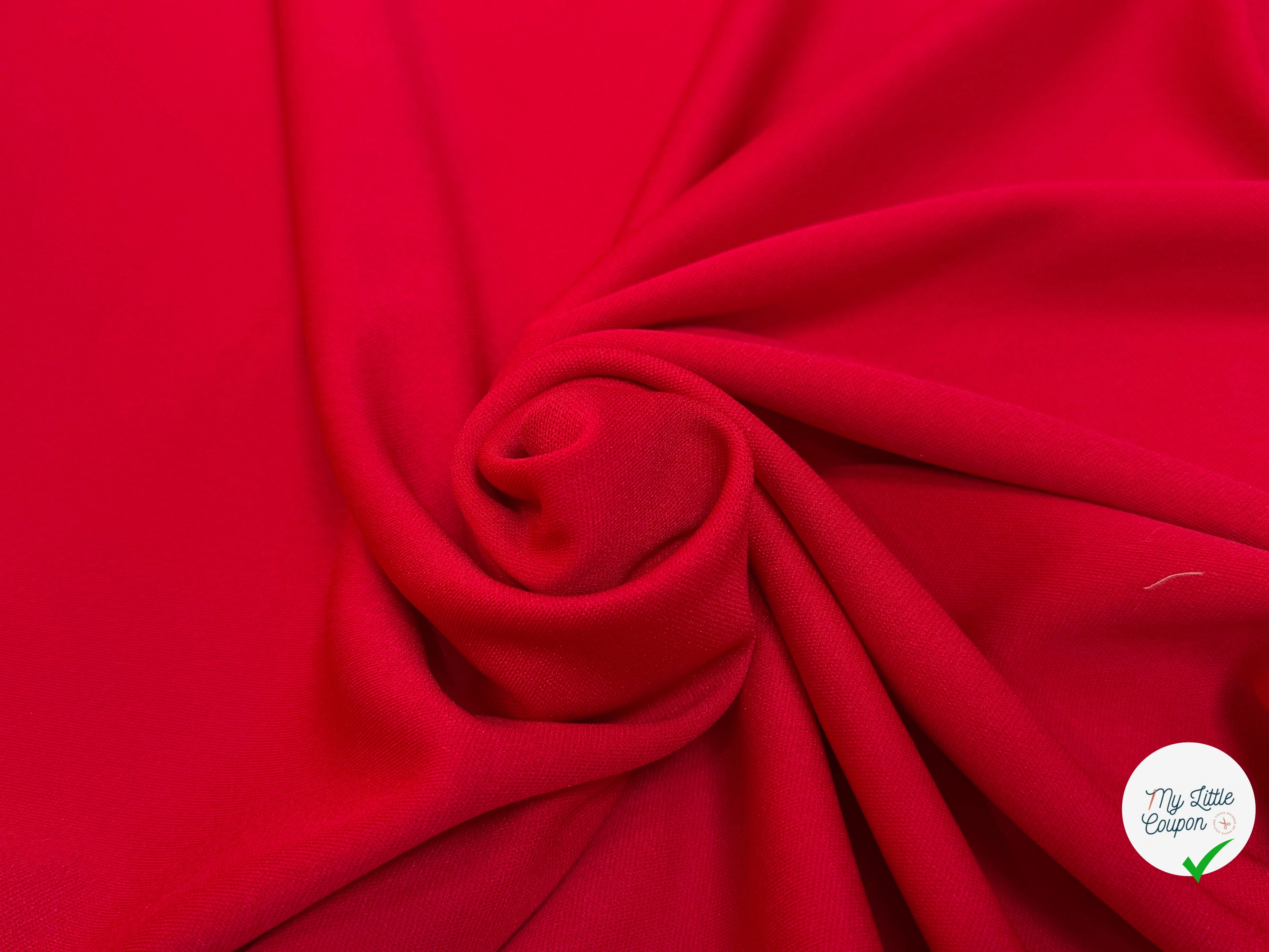 MAILLE LOURDE STRETCH ROUGE LÉGÈREMENT CREPÉE - My Little Coupon