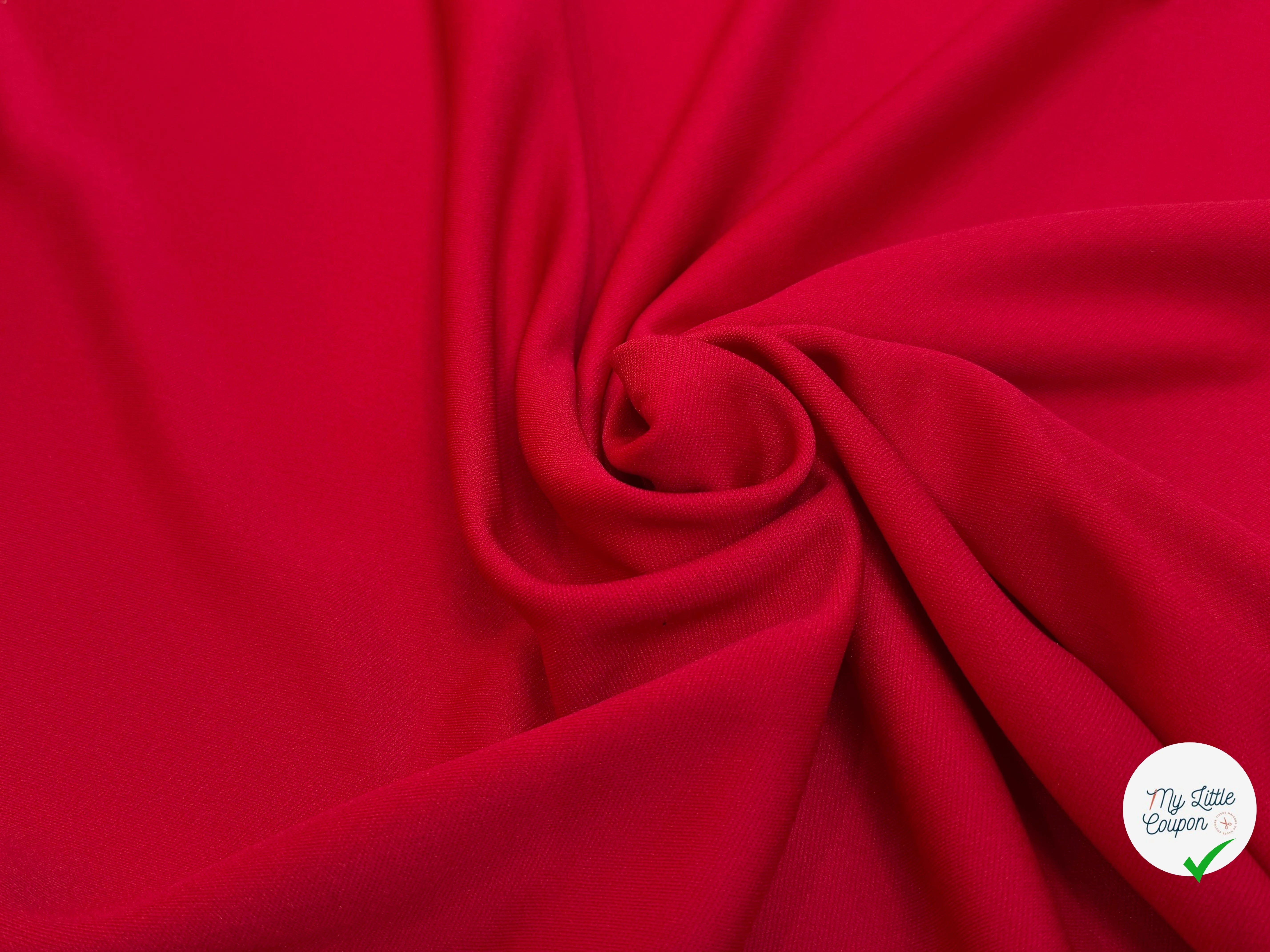 MAILLE LOURDE STRETCH ROUGE LÉGÈREMENT CREPÉE - My Little Coupon