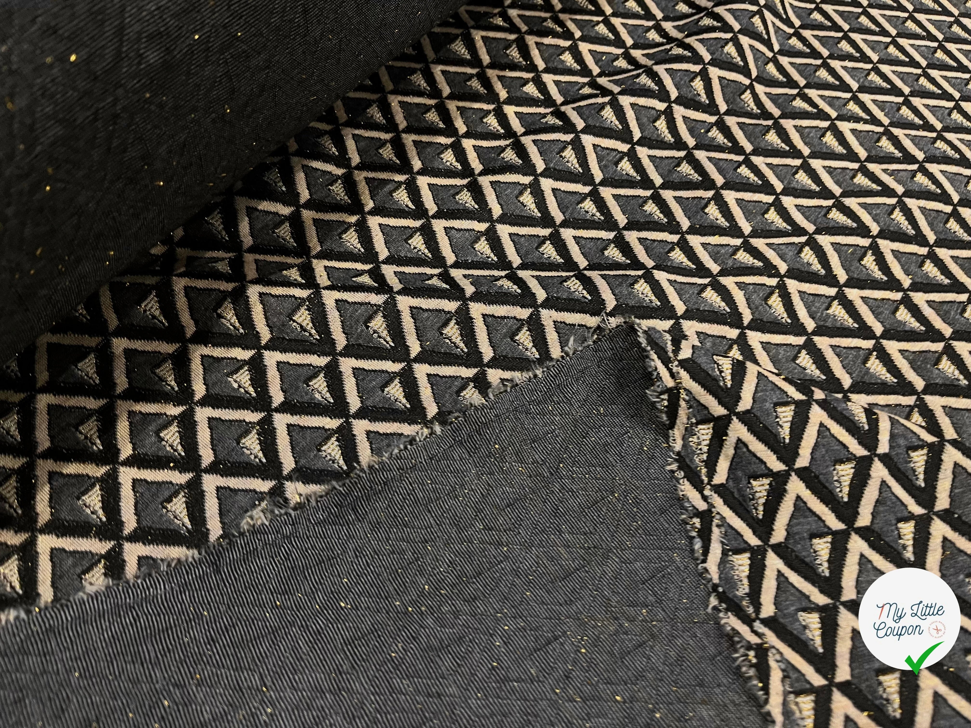 MAILLE MILANO 24% VISCOSE FIL OR MOTIF GÉOMETRIQUE - My Little Coupon