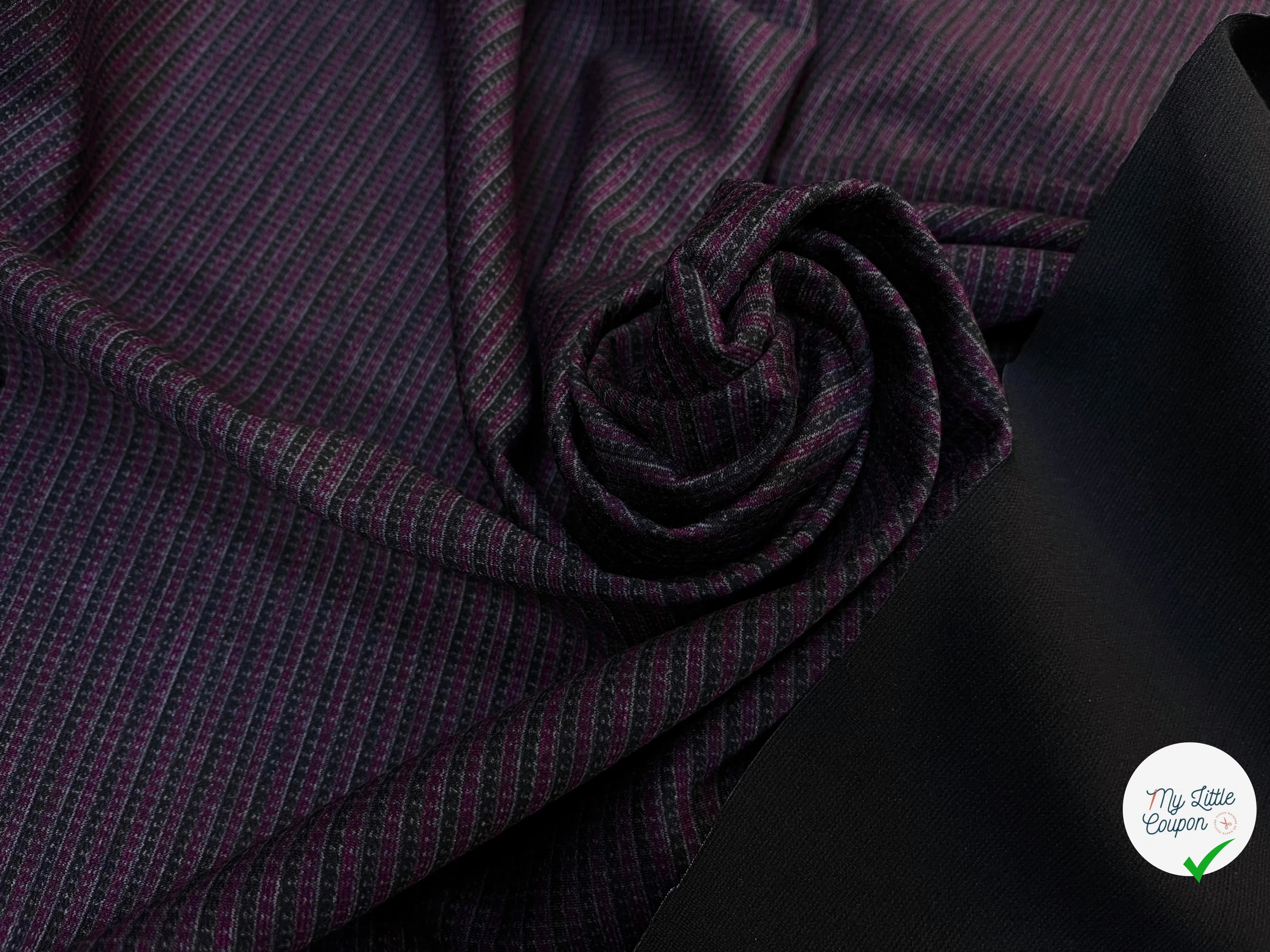 MAILLE MILANO À RAYURES NOIR&VIOLET - My Little Coupon