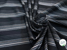 MAILLE MILANO FOND NOIR À RAYURES BEIGE&GRISE STRETCH - My Little Coupon