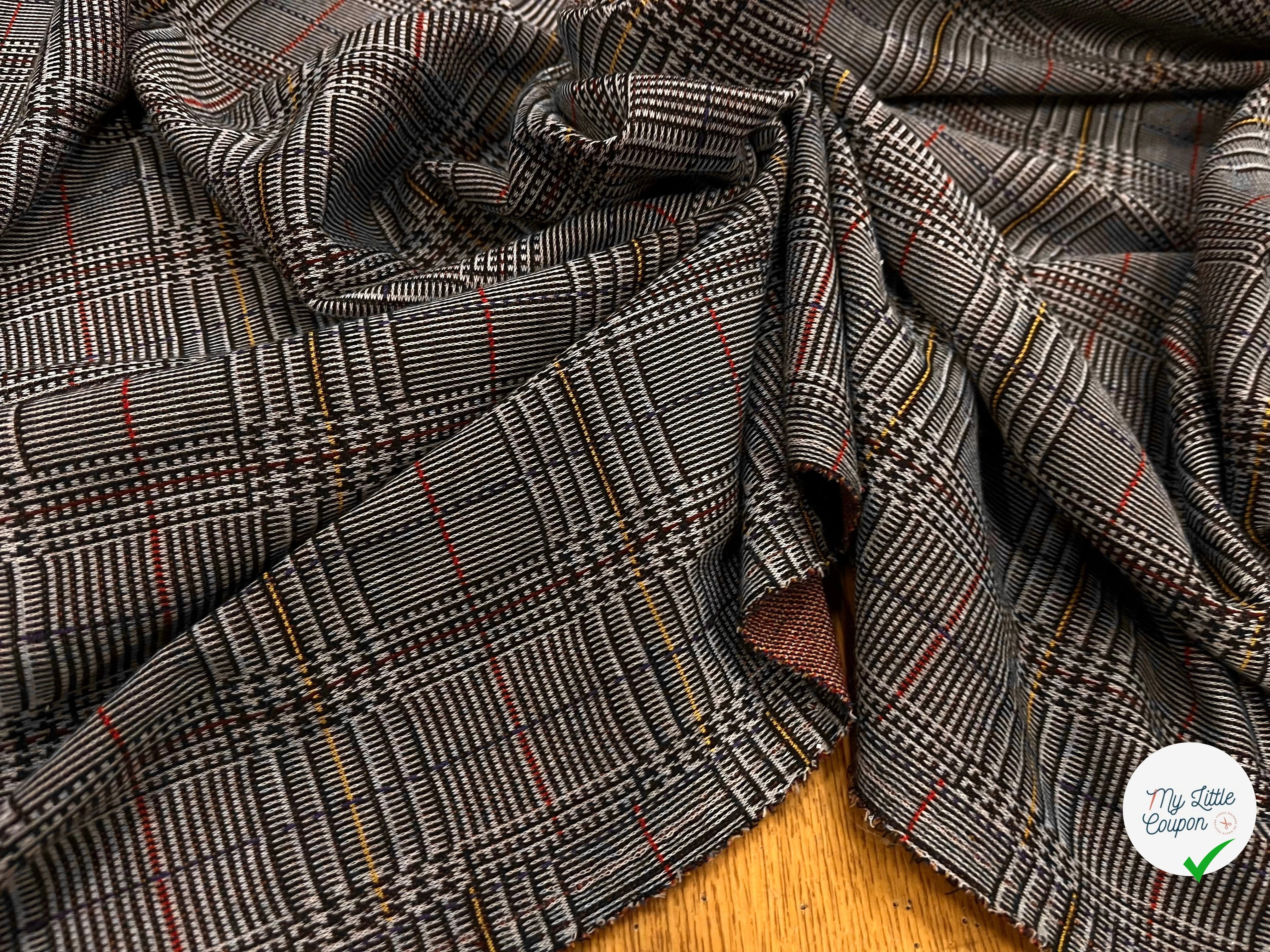 MAILLE MILANO PRINCE DE GALLE AVEC FILS MULTICOLORES STRETCH - My Little Coupon