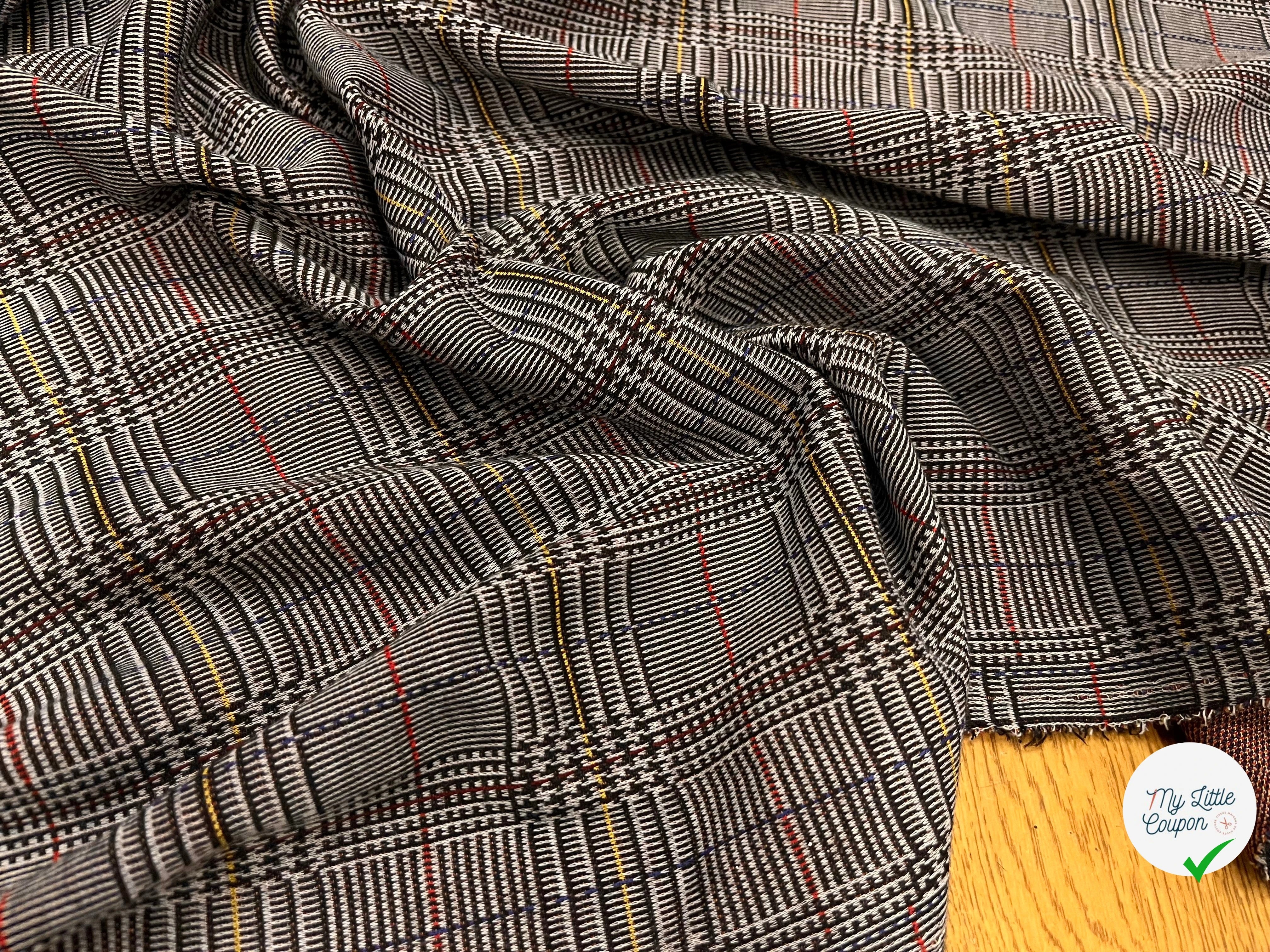 MAILLE MILANO PRINCE DE GALLE AVEC FILS MULTICOLORES STRETCH - My Little Coupon