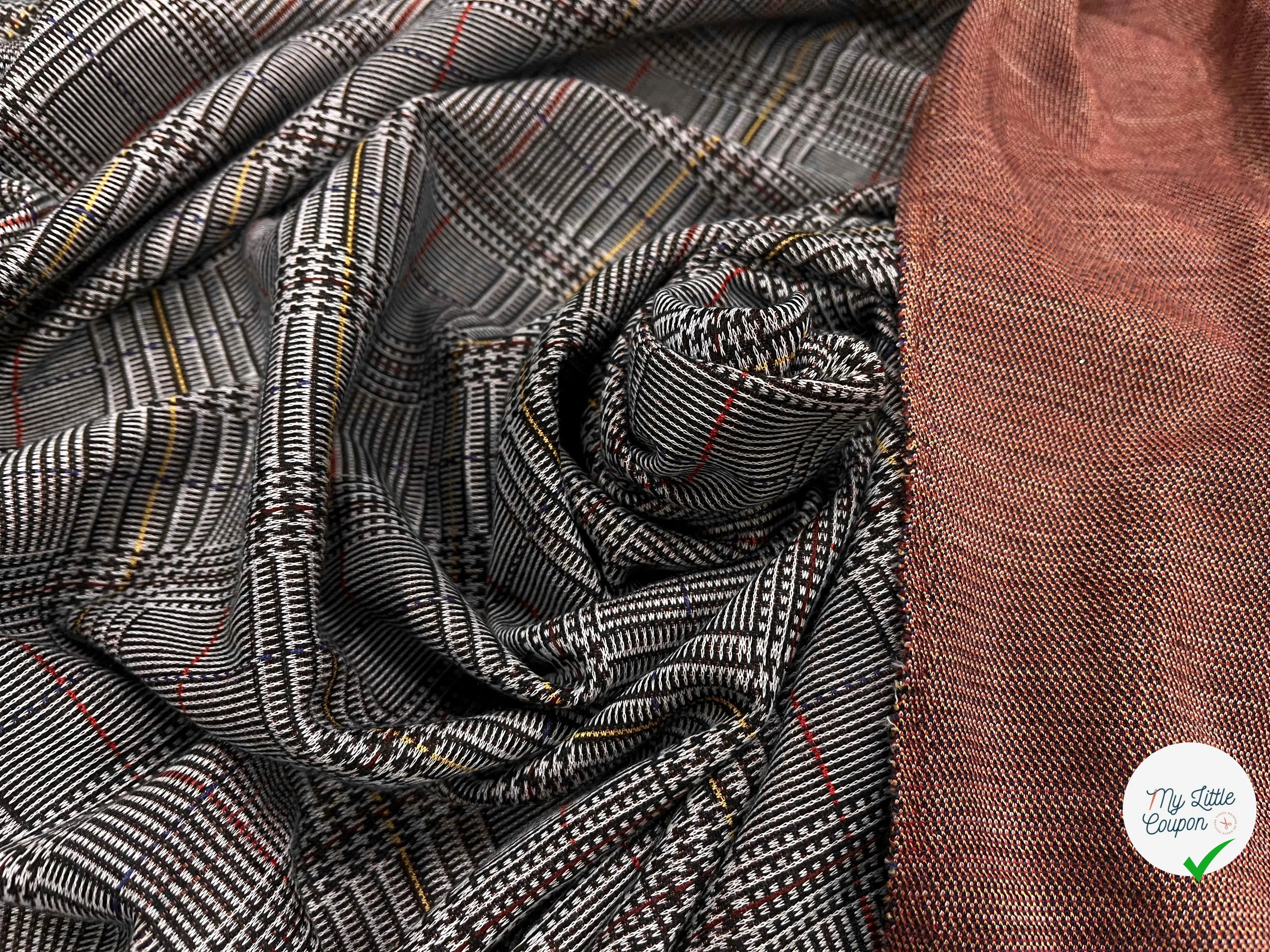 MAILLE MILANO PRINCE DE GALLE AVEC FILS MULTICOLORES STRETCH - My Little Coupon