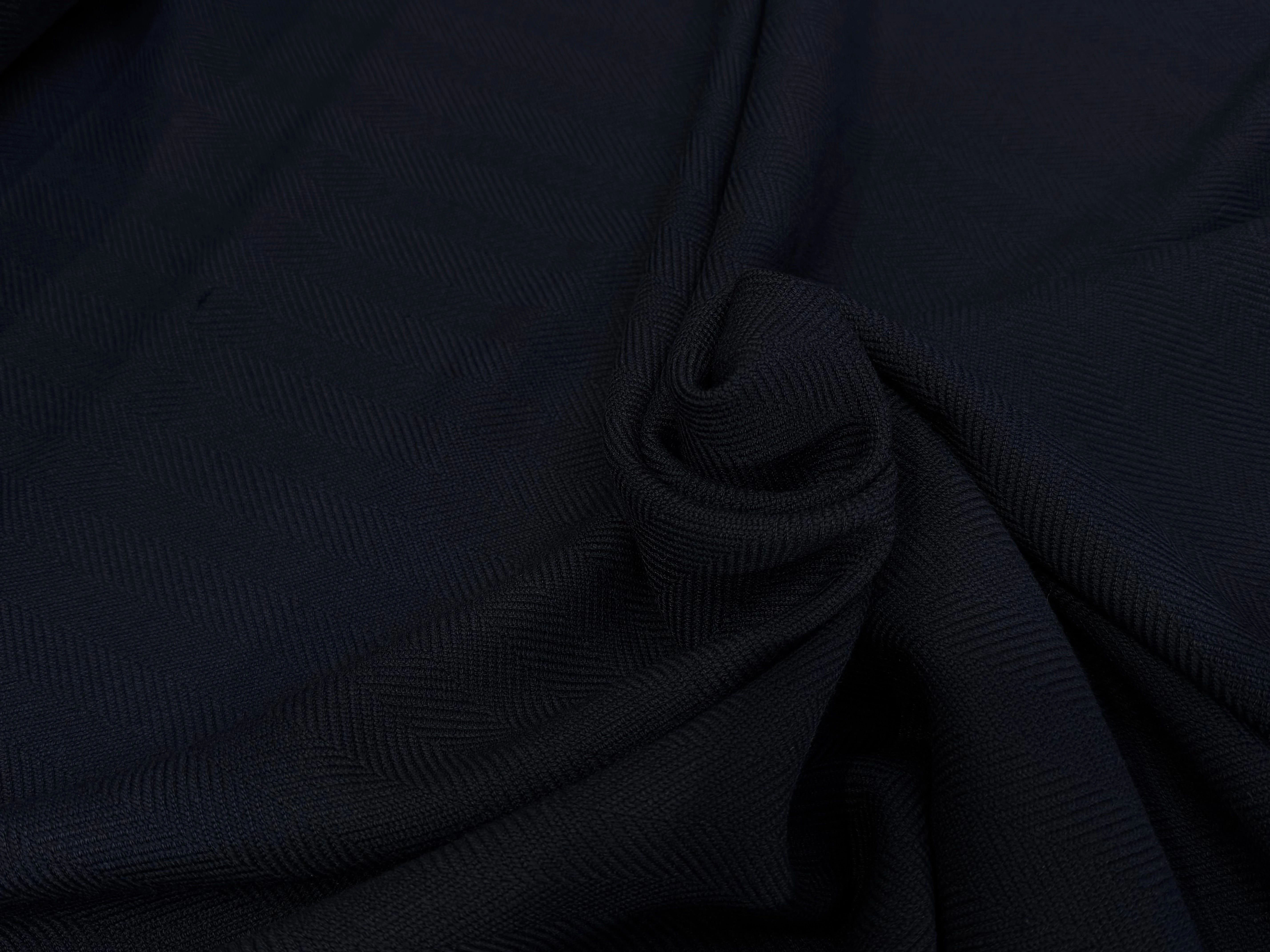 MAILLE MOTIF GÉOMÉTRIQUE BLEU MARINE - My Little Coupon