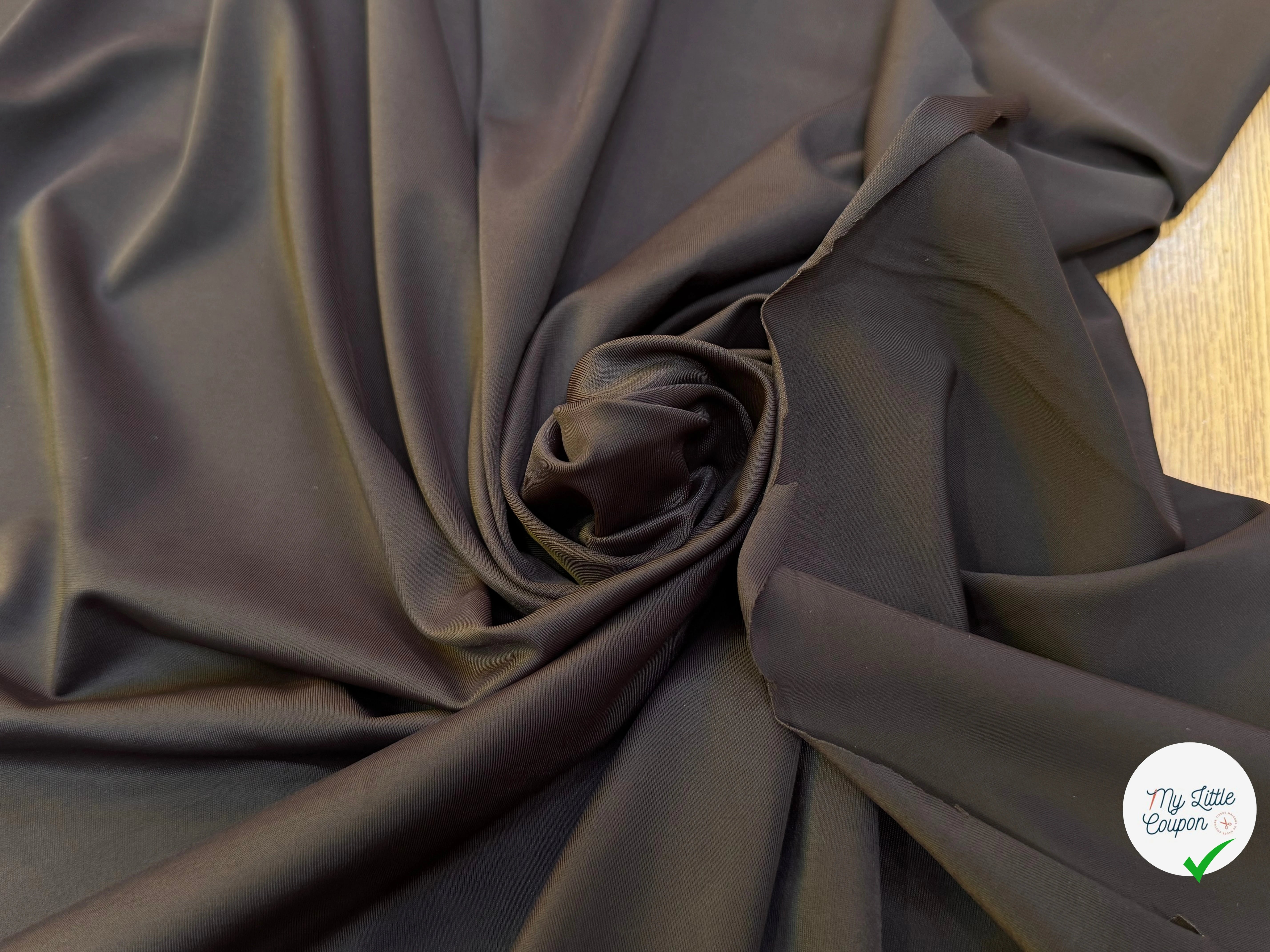 MAILLE POLYAMIDE ÉLASTHANNE ASPECT SWIMWEAR SOFT CHOCOLAT FONCÉ - My Little Coupon