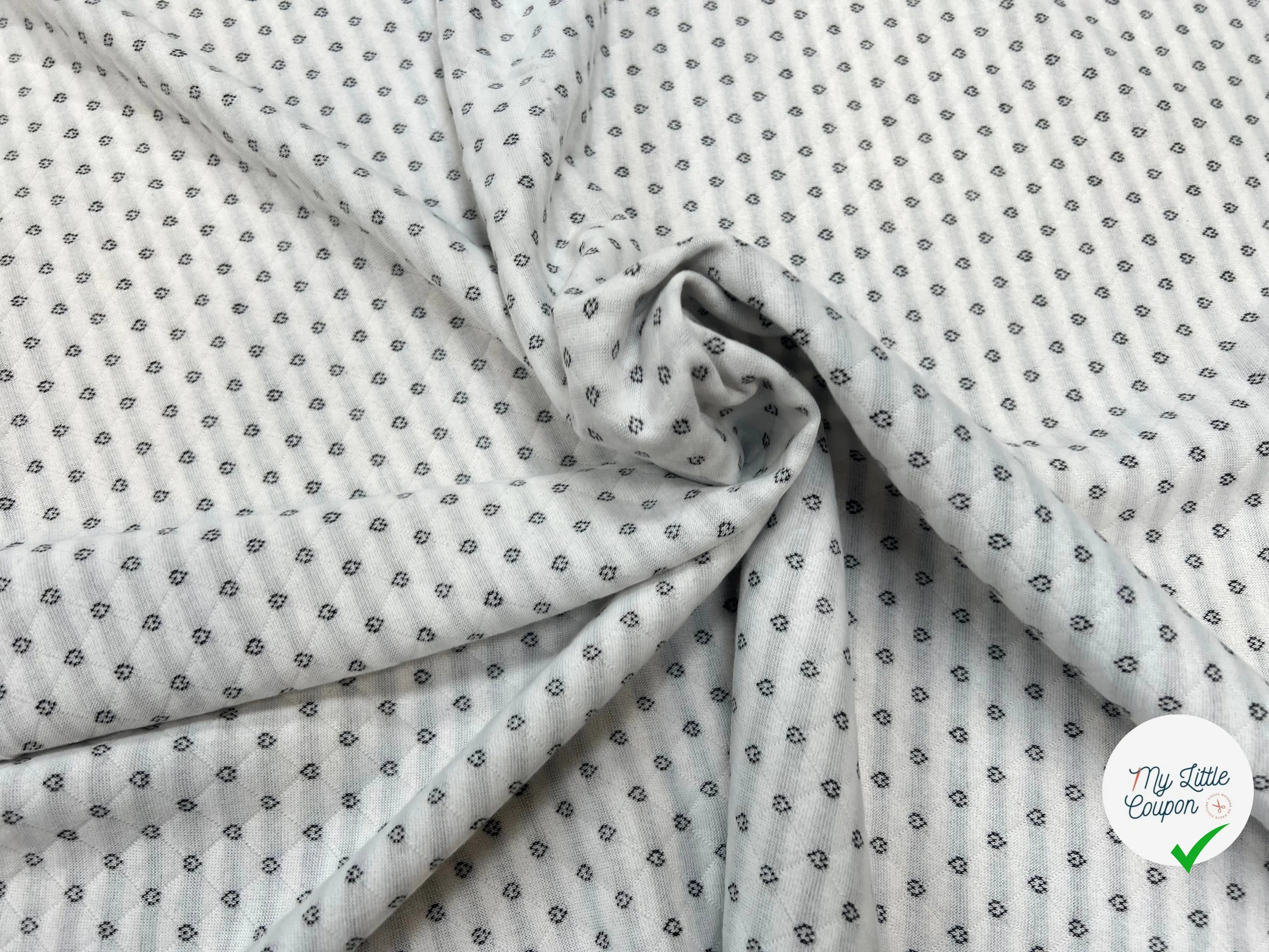 MAILLE POLYCOTON PETIT COEUR ENVERS RAYURES ECRU - My Little Coupon